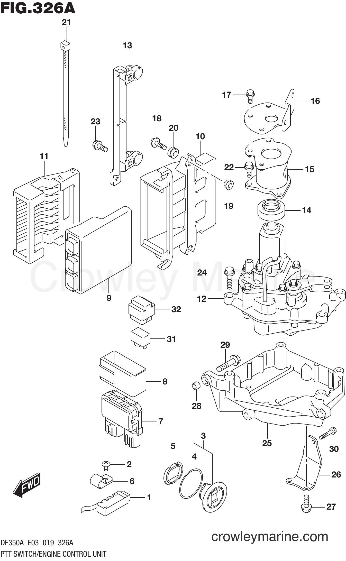 Suzuki Marine DF350A 910001~ - PTT SWITCH/ENGINE CONTROL UNIT