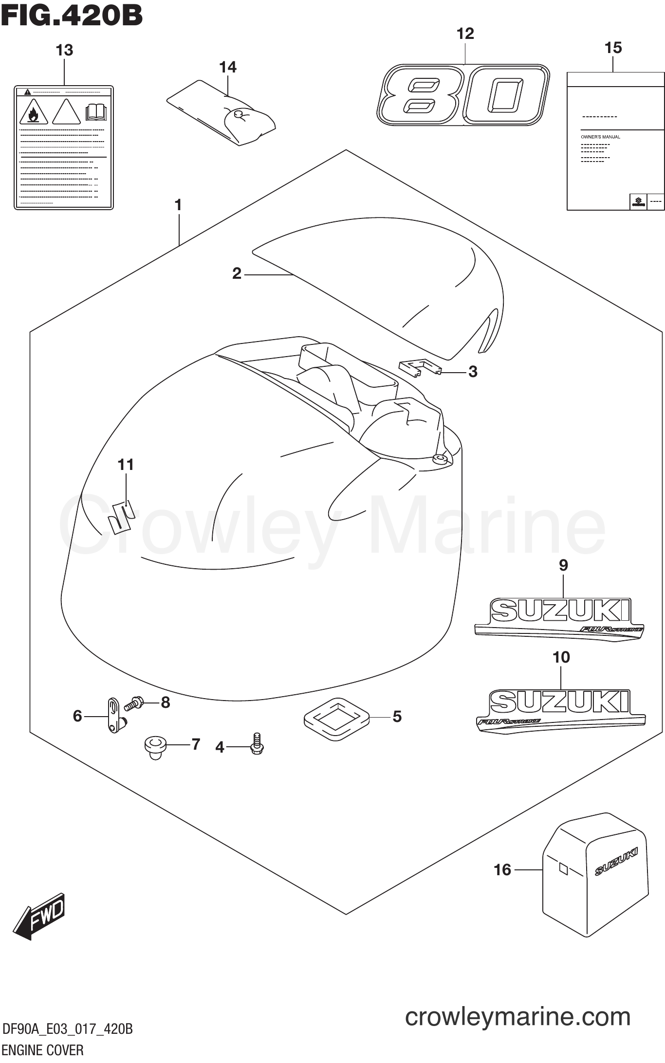 Suzuki Marine DF80A 710001~ - ENGINE COVER (DF80A E03)