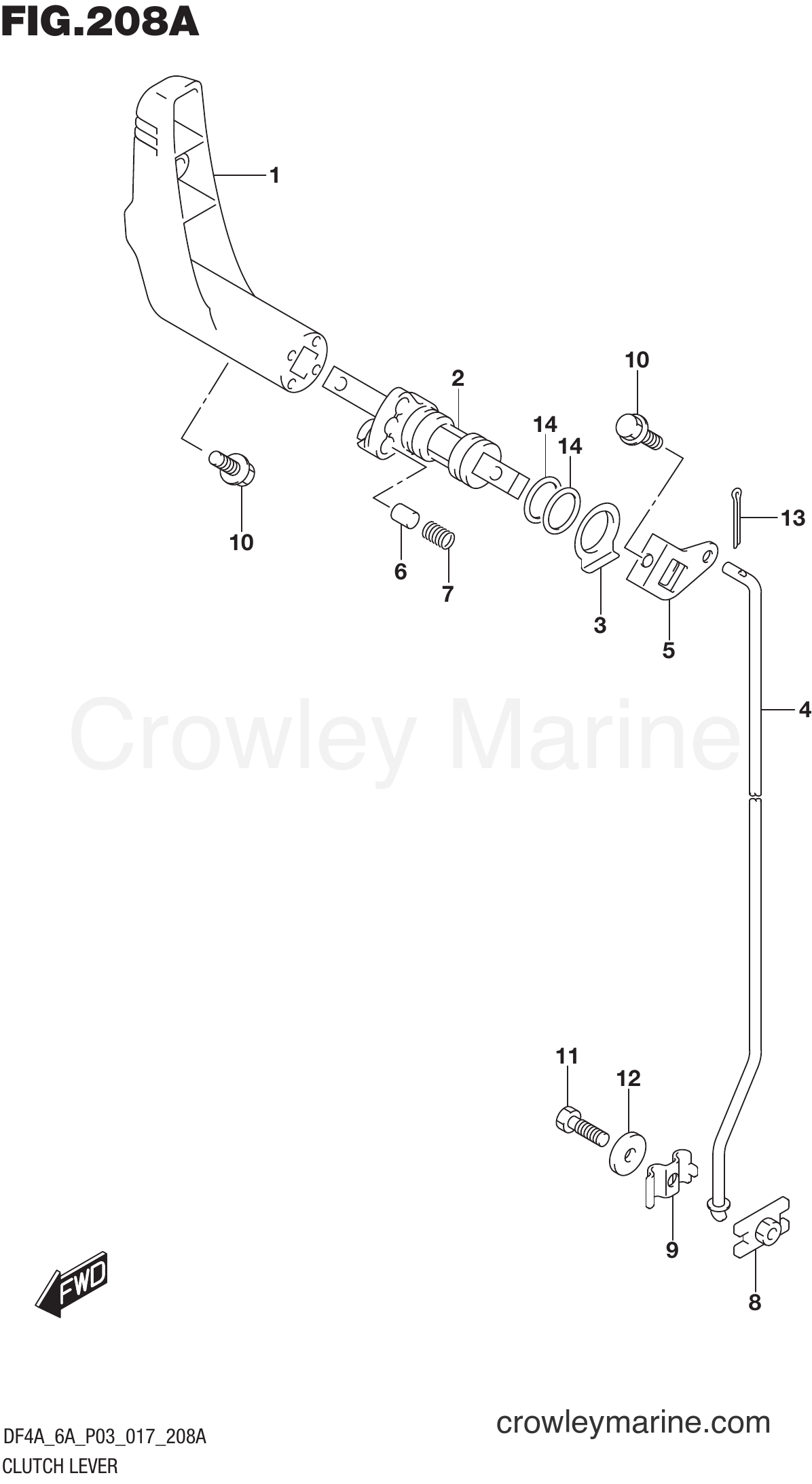 Suzuki Marine DF4A 710001~ - CLUTCH LEVER