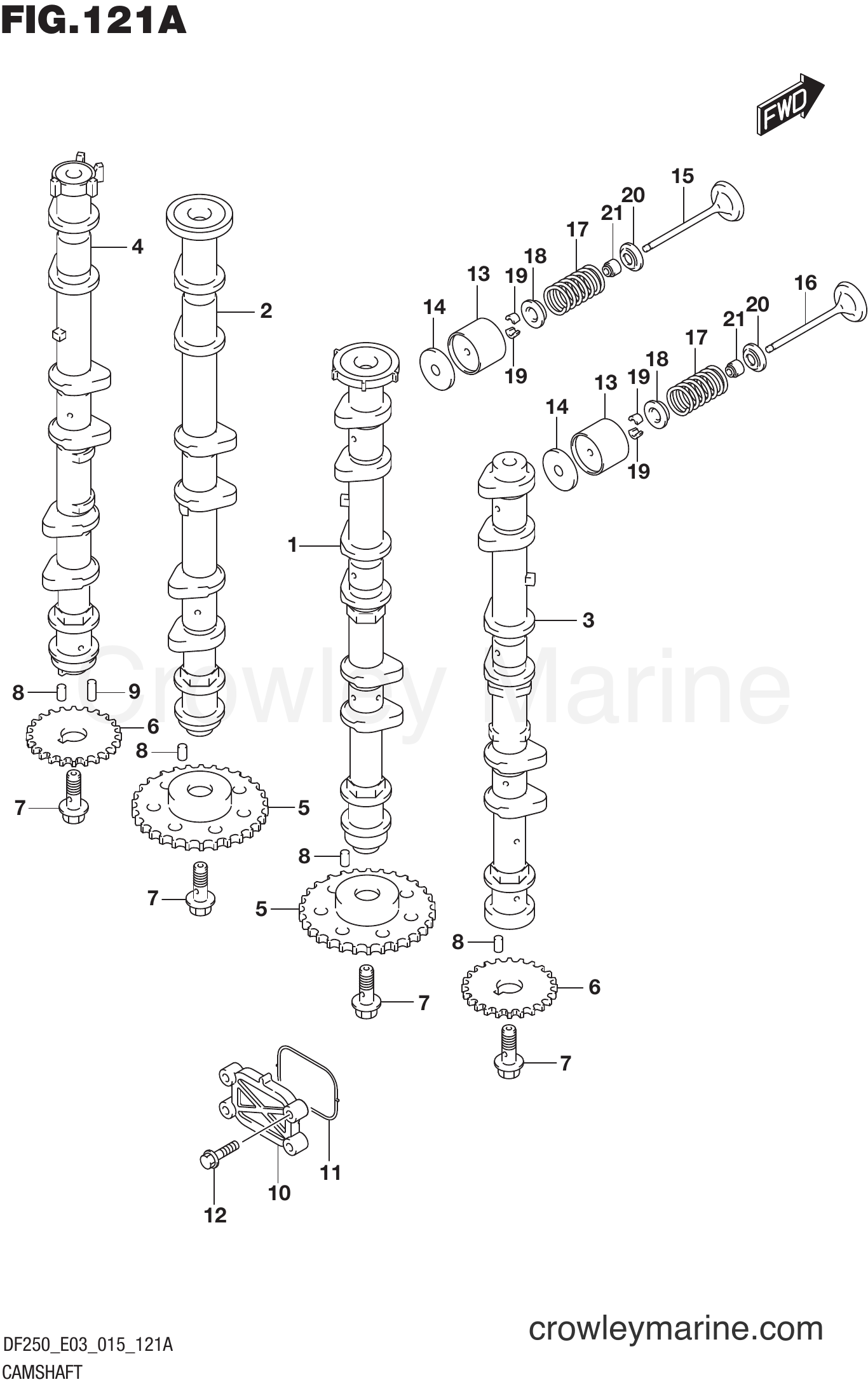 Suzuki Marine DF250ST 51001~ - CAMSHAFT (DF200T E03)