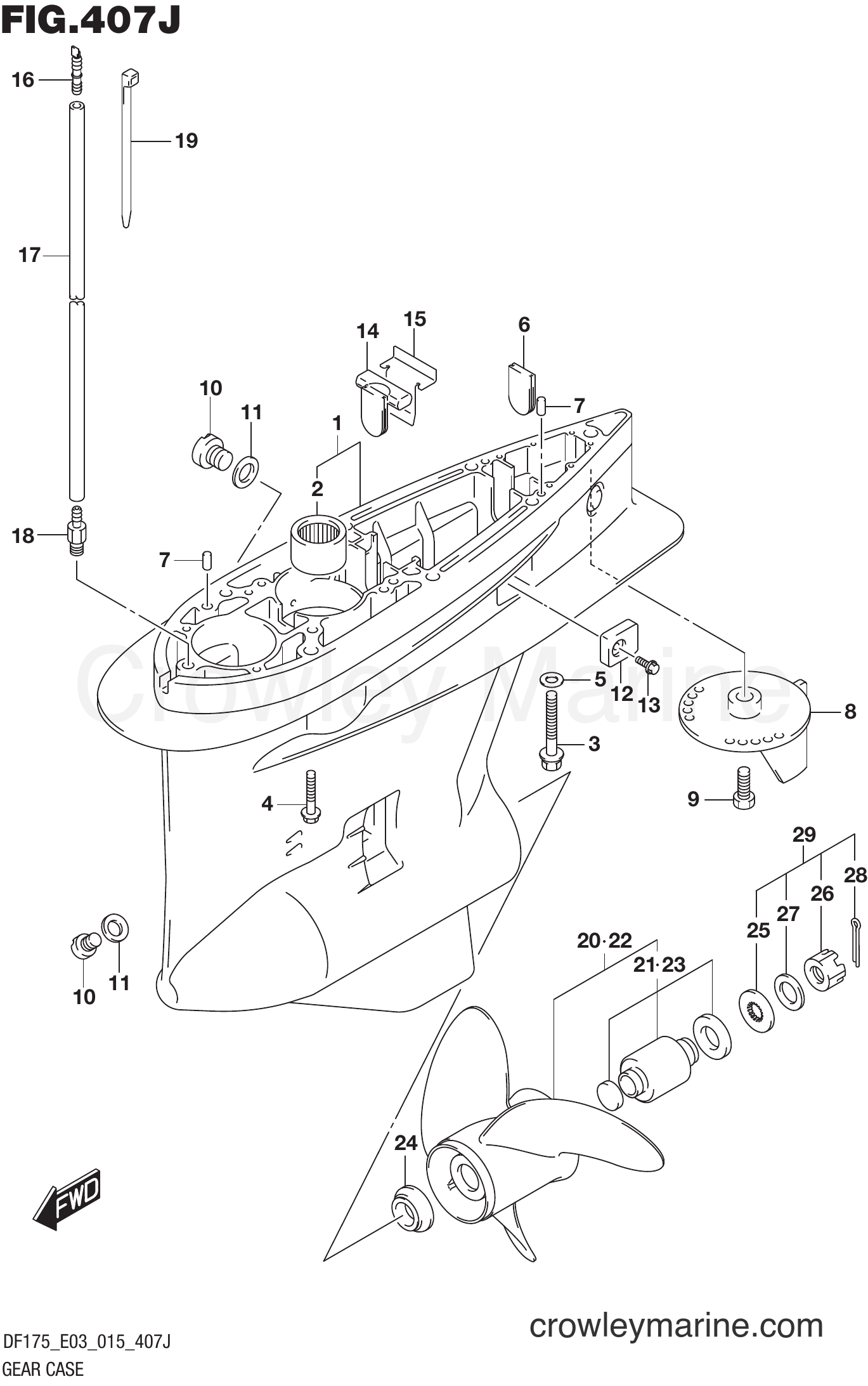 Suzuki Marine DF175Z 51001~ - GEAR CASE (DF150ST E03)