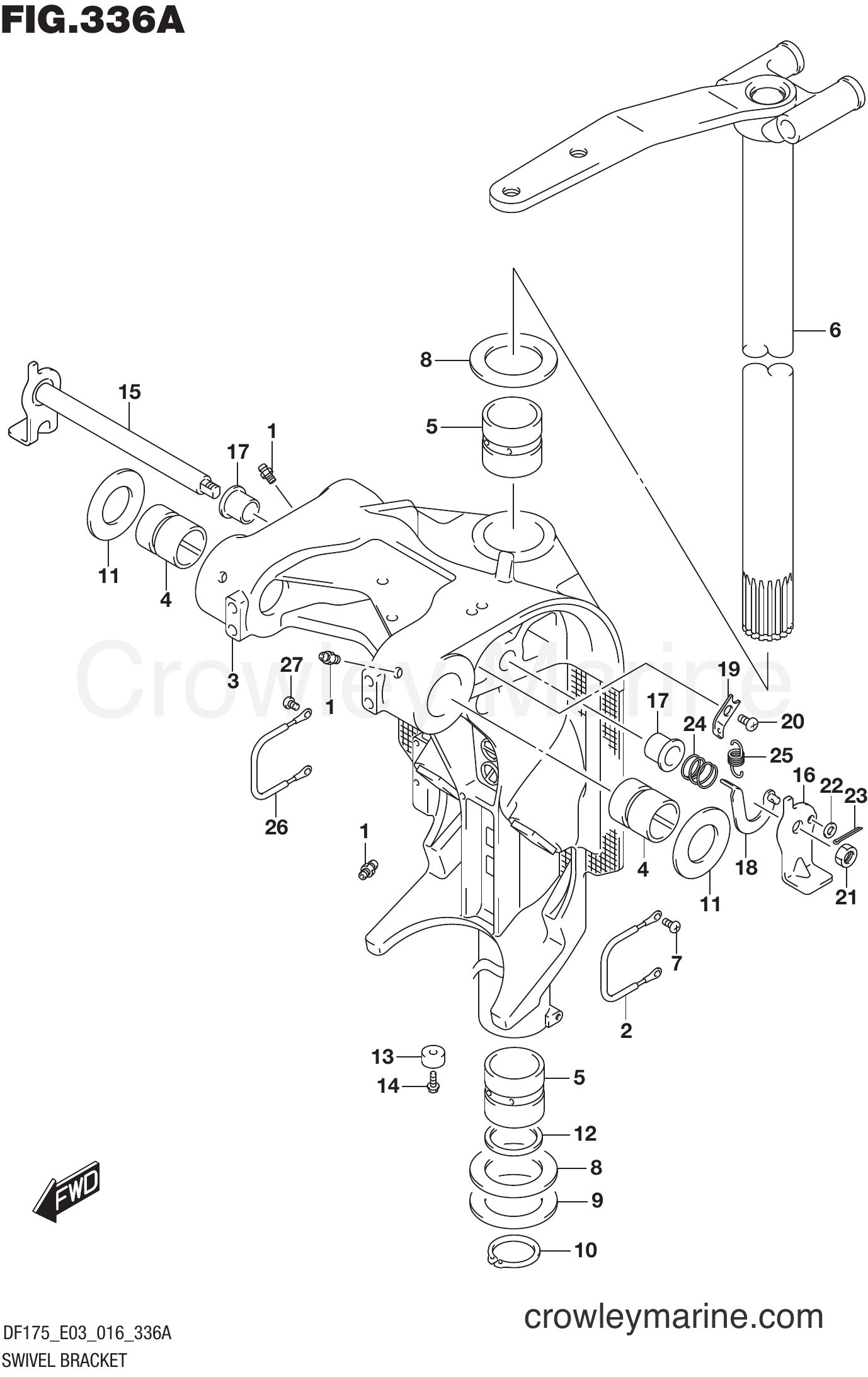 Suzuki Marine DF175ST 610001~ - SWIVEL BRACKET (DF150T E03)