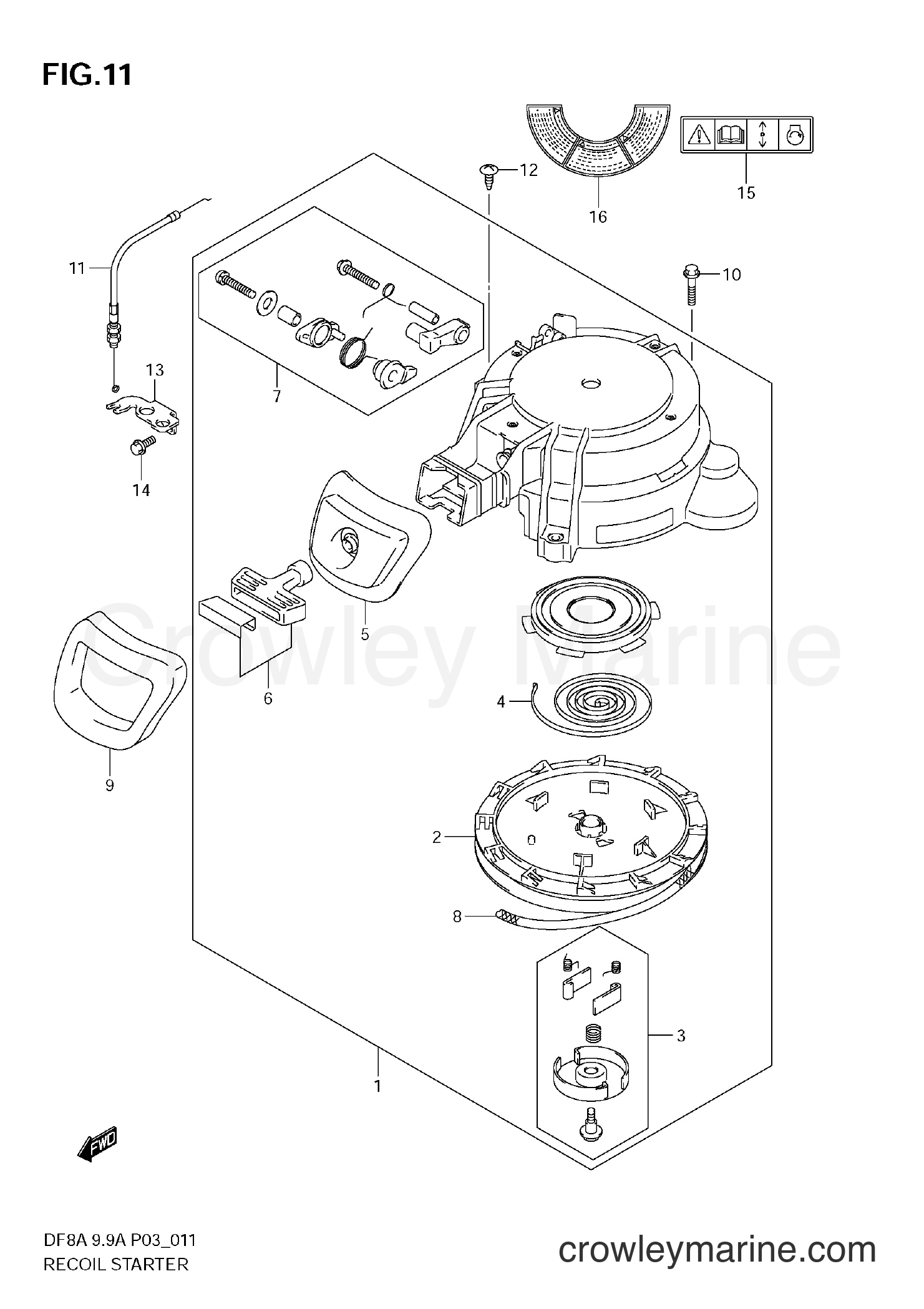 Suzuki Marine DF9.9A - RECOIL STARTER
