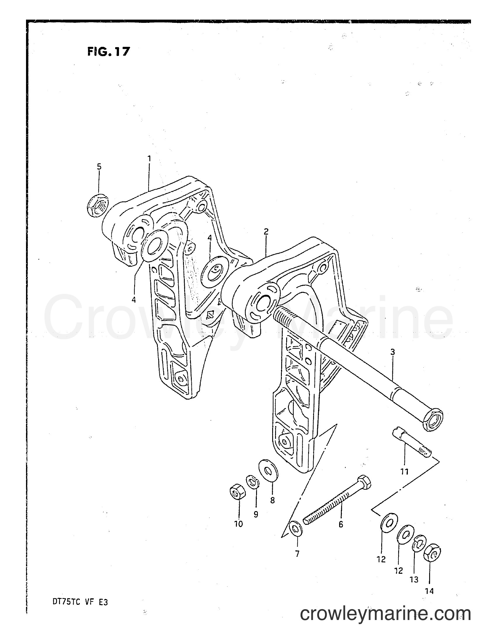 Suzuki Marine DT75 - CLAMP BRACKET (MODEL QD)
