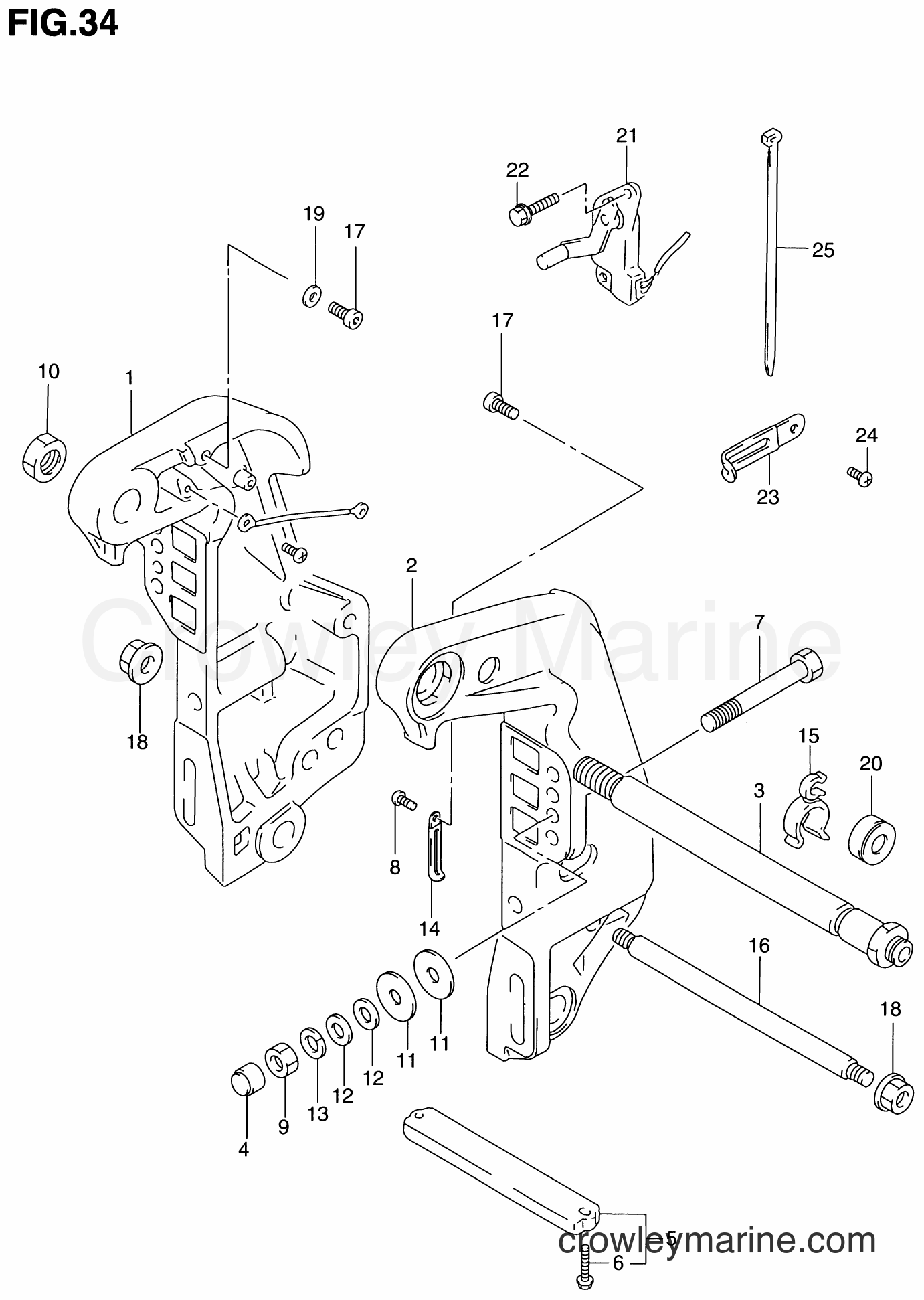 1986 Two-Stroke Outboard 115 - DT115 - CLAMP BRACKET (MODEL:96~01)