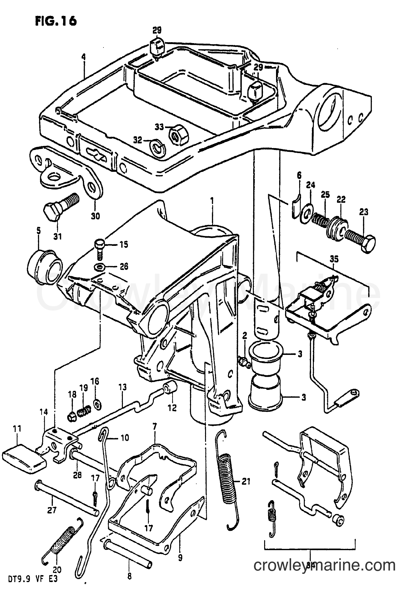 Suzuki Marine DT9.9 - SWIVEL BRACKET