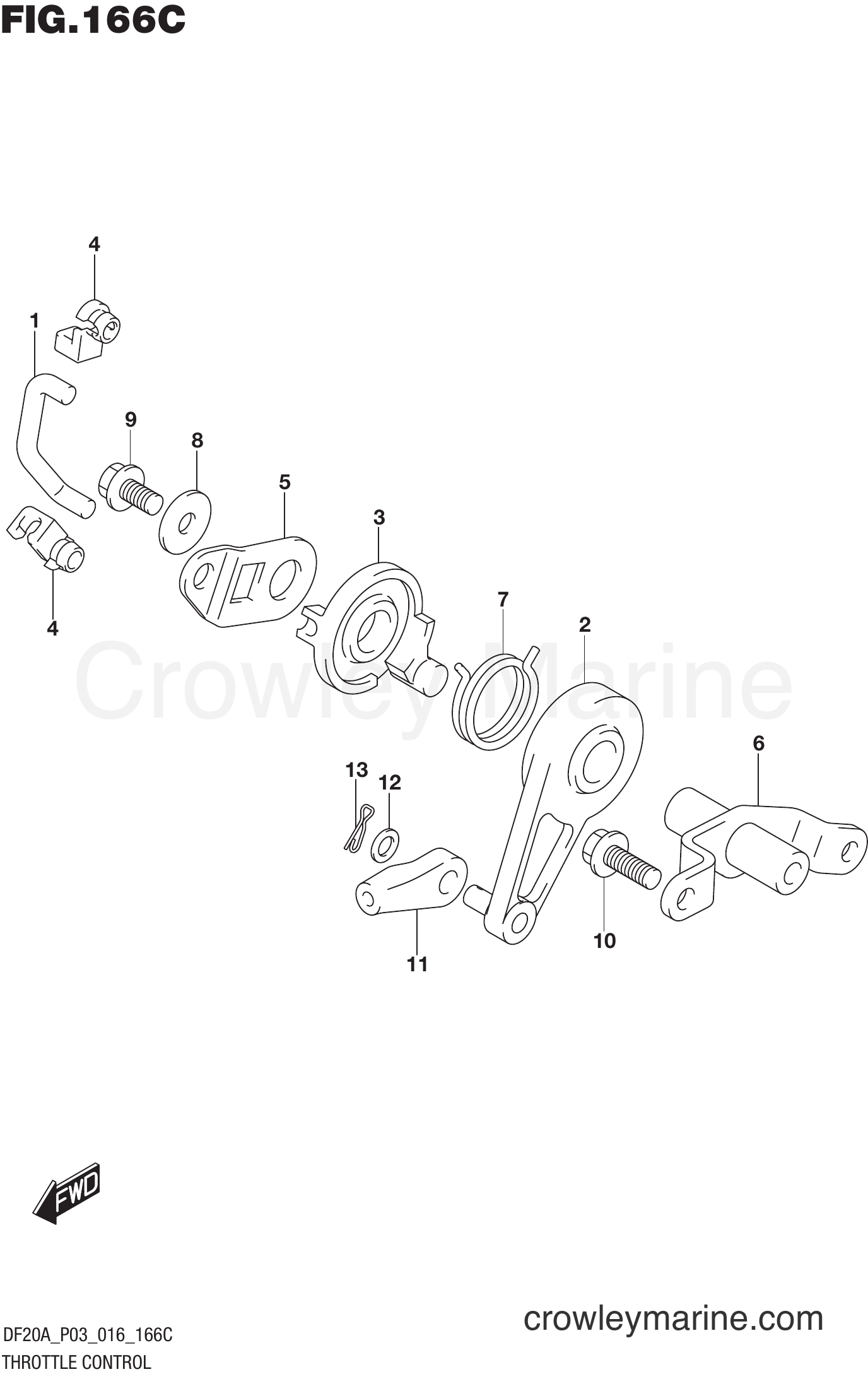 Suzuki Marine DF20A 610001~ - THROTTLE CONTROL (DF20AR P03)