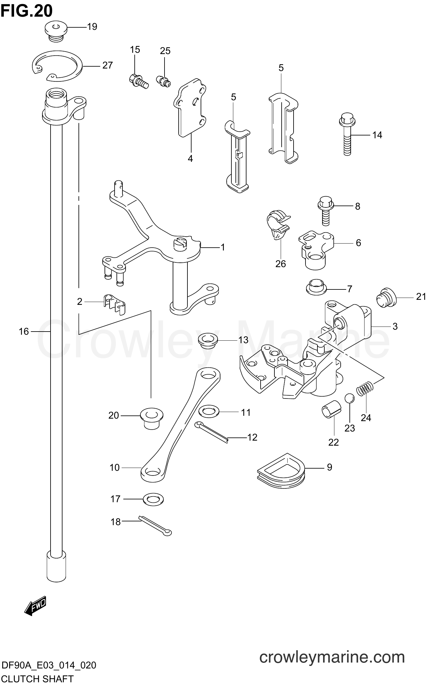 Suzuki Marine DF80A 410001~ - CLUTCH SHAFT