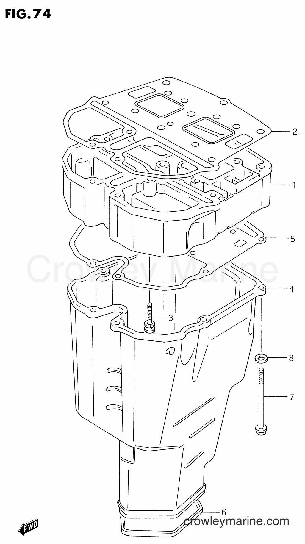 Suzuki Marine DT225 - EXHAUST MANIFOLD