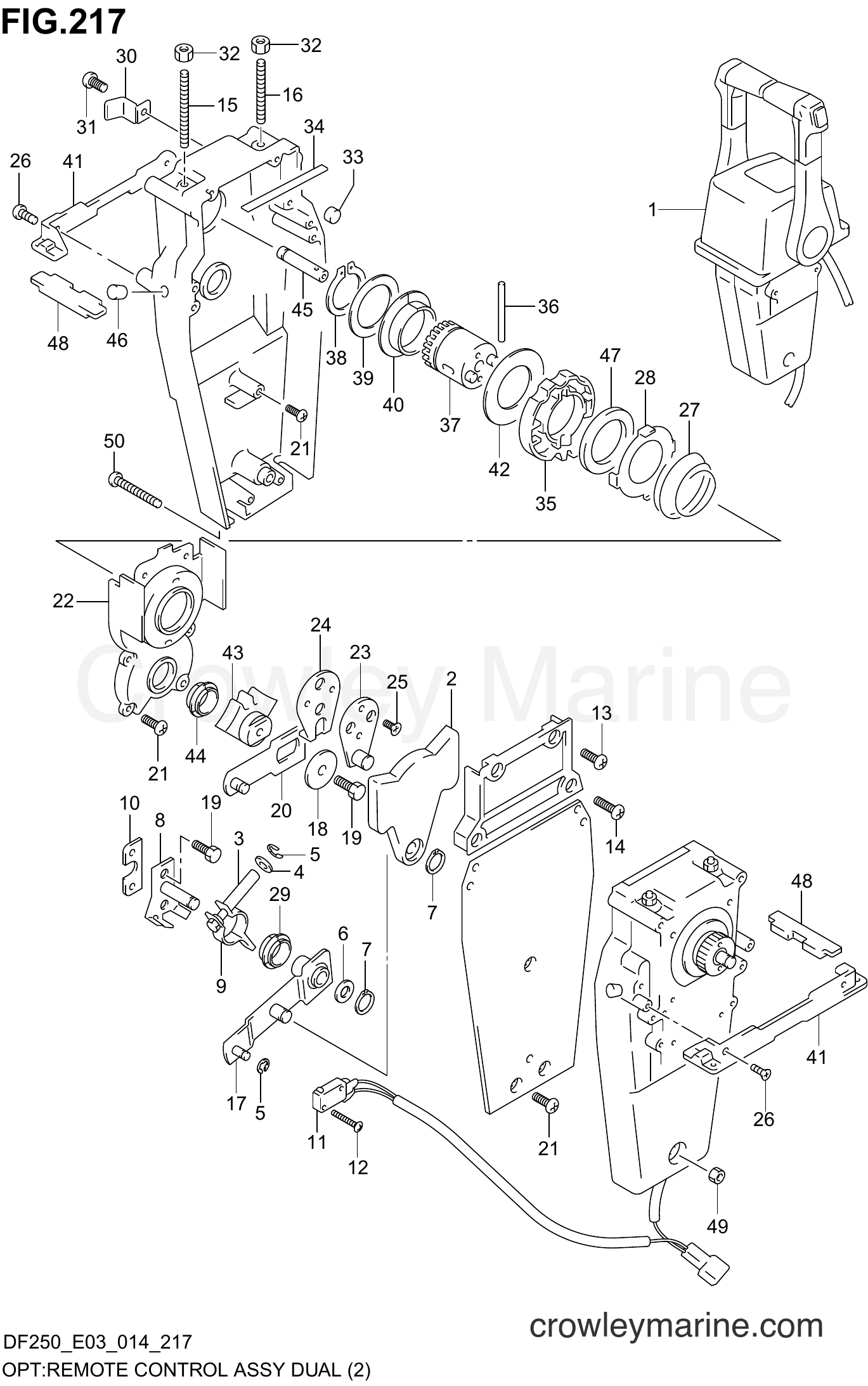Suzuki Marine DF200 410001~ - OPT:REMOTE CONTROL ASSY DUAL (2)