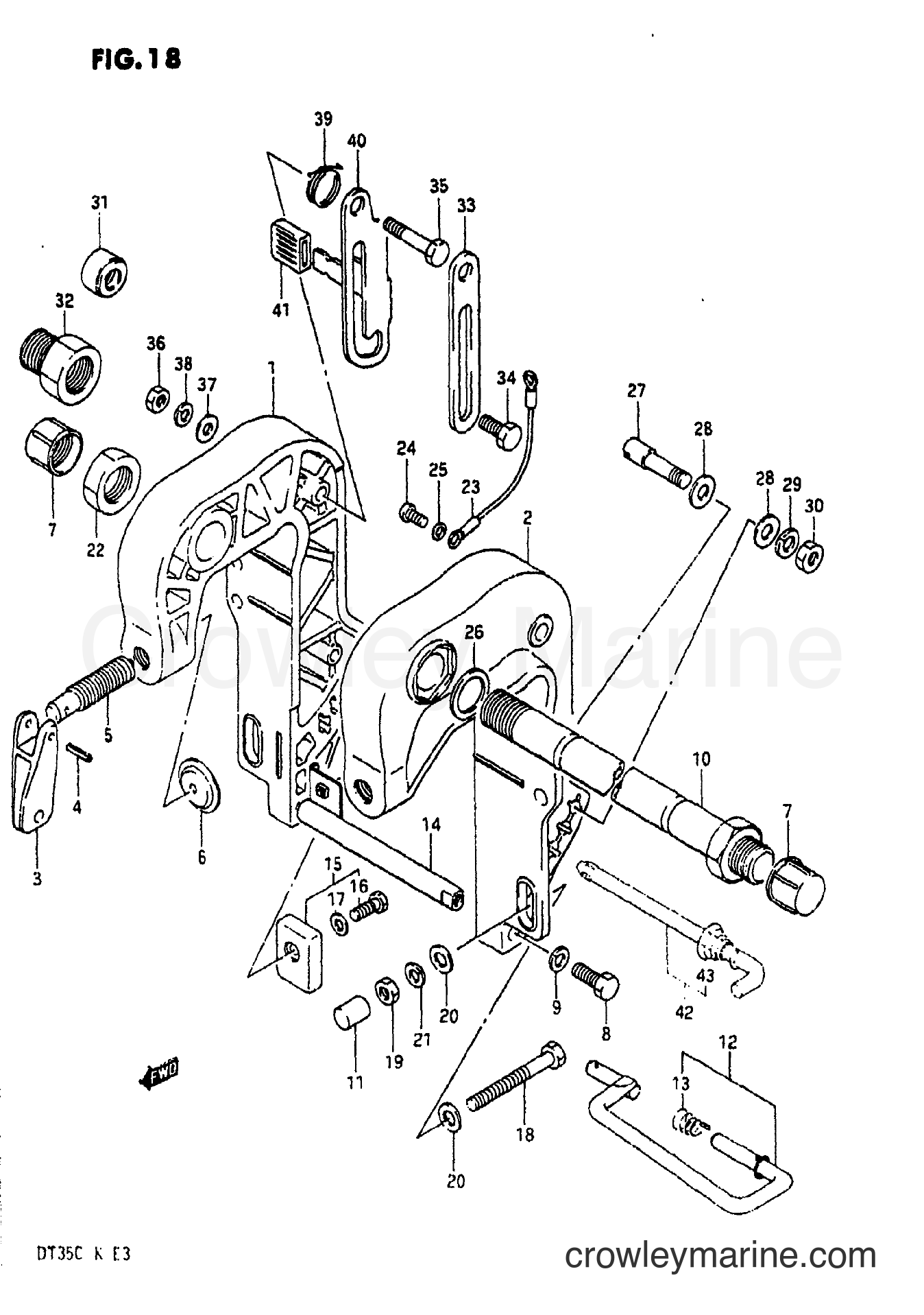 Suzuki Marine DT35 - CLAMP BRACKET