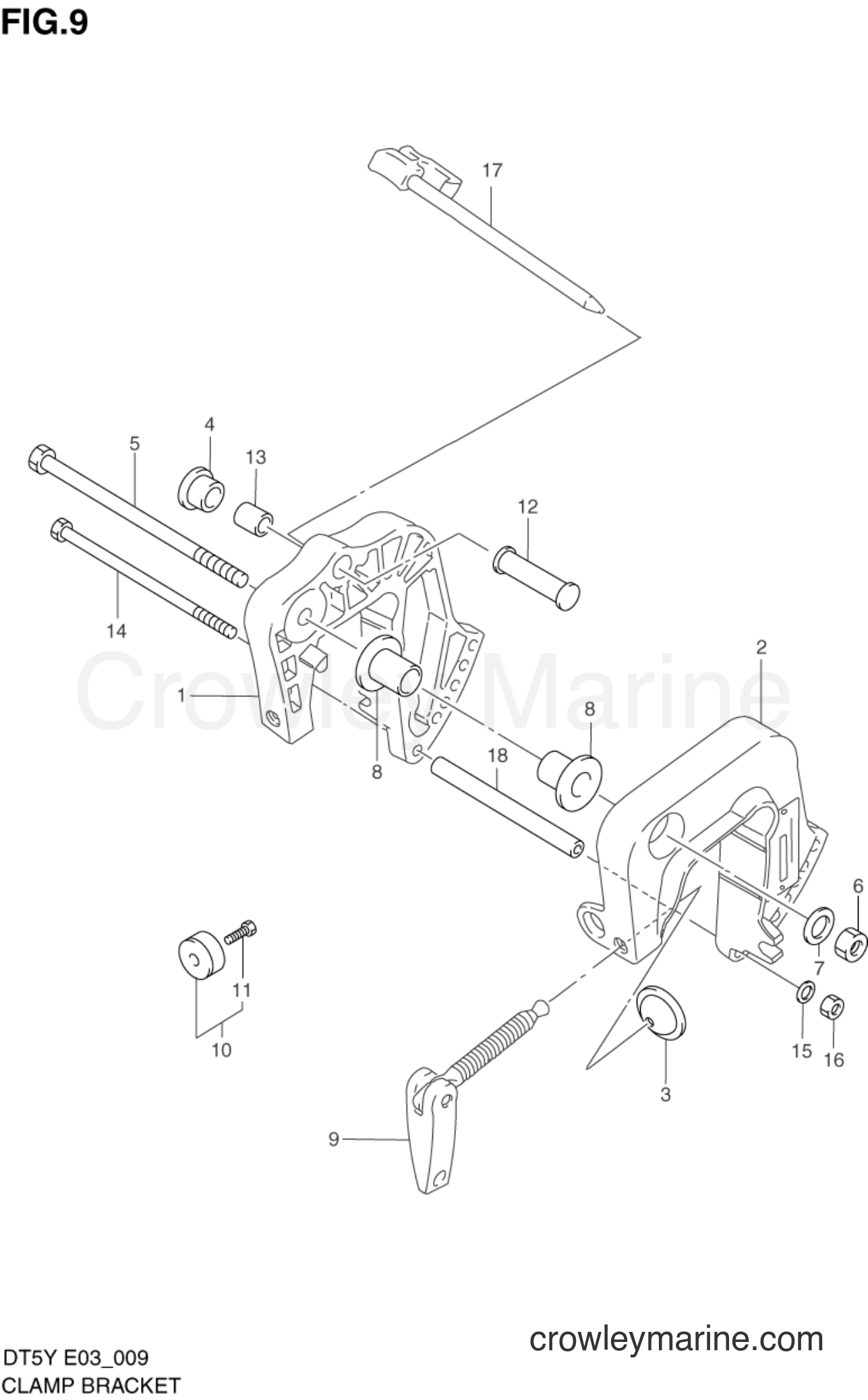 Suzuki Marine DT5Y - CLAMP BRACKET