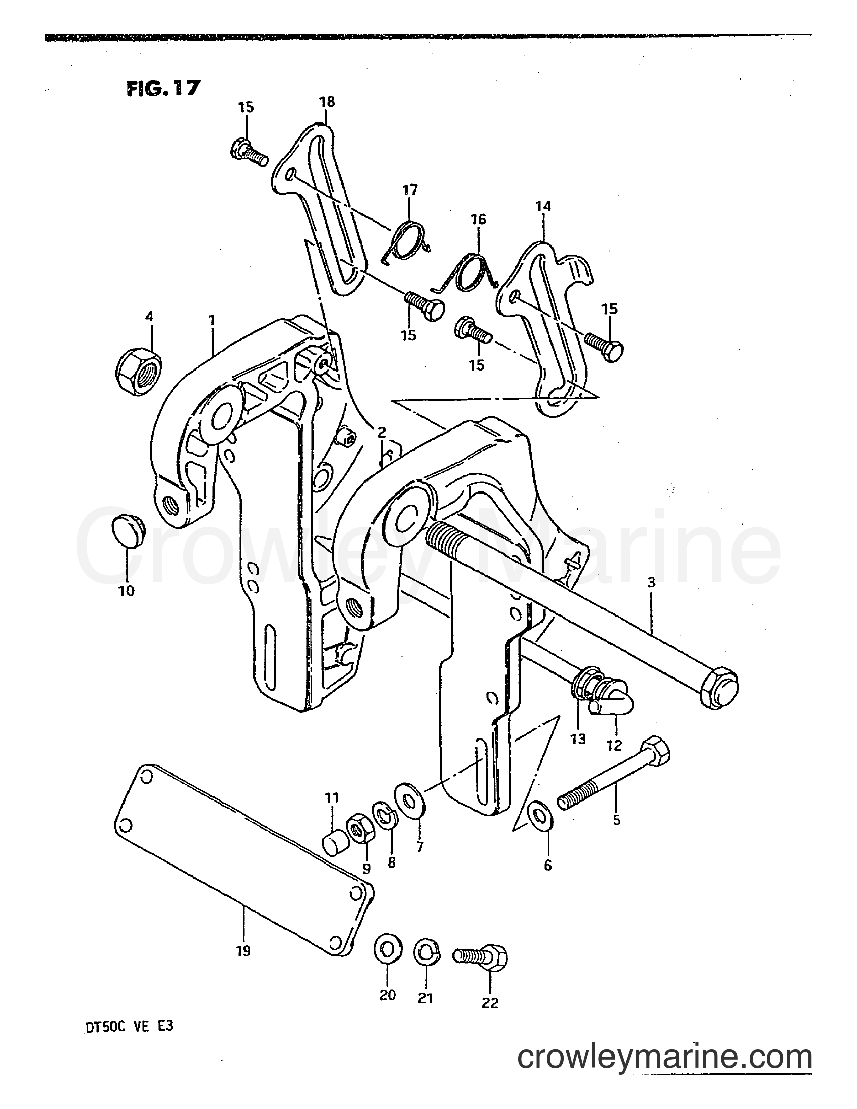 Suzuki Marine DT50 - CLAMP BRACKET