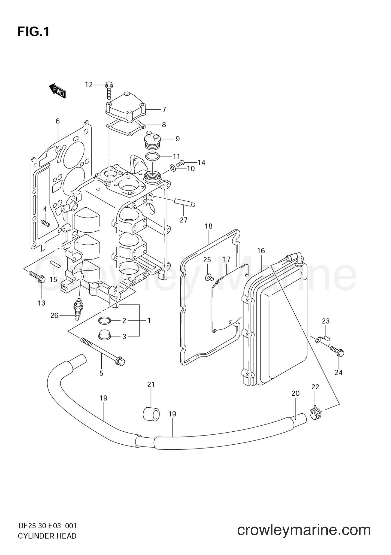 Suzuki Marine DF25 - CYLINDER HEAD