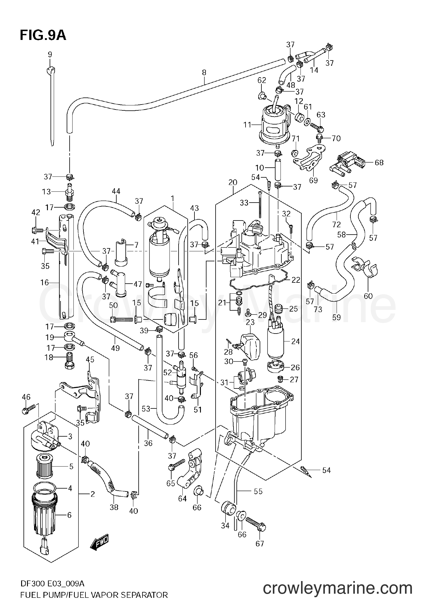 FUEL PUMP / FUEL VAPOR SEPARATOR (SEE NOTE) 2010 FourStroke Outboard