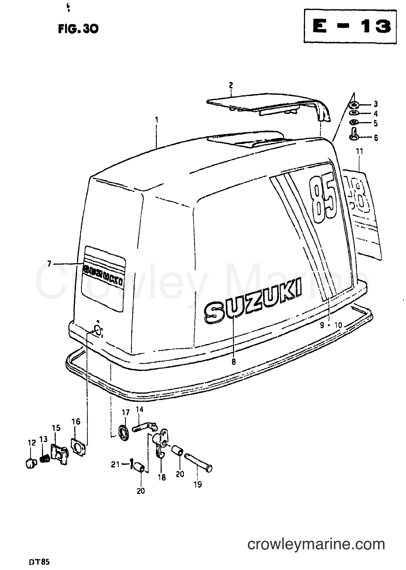 Suzuki Marine DT85 - ENGINE COVER (TGE10)
