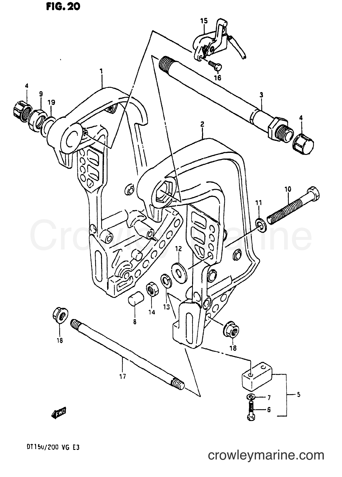 Suzuki Marine DT150SS - CLAMP BRACKET