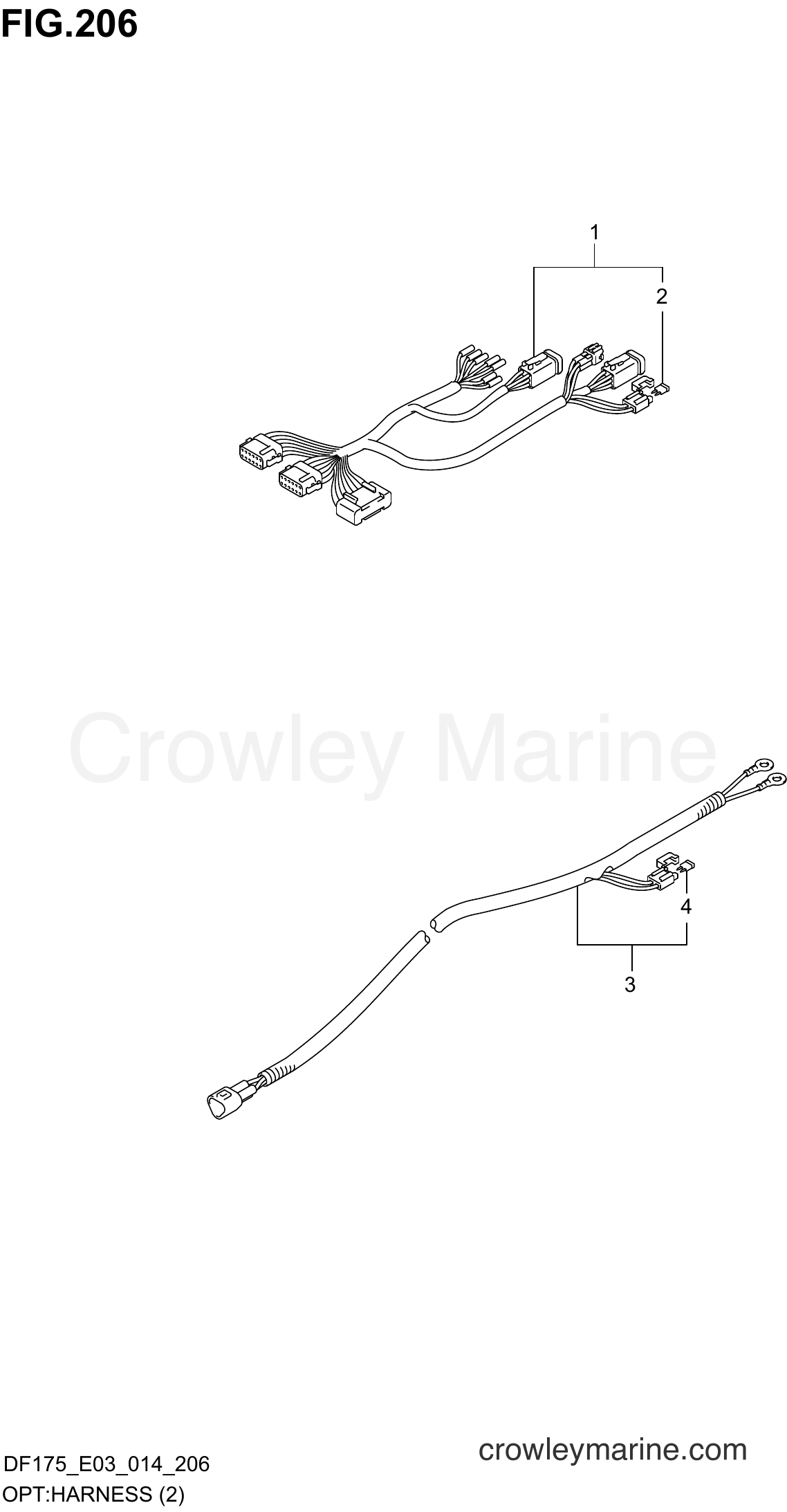 Suzuki Marine DF175ZG 41001~ - OPT:HARNESS (2) (DF150TG E03)