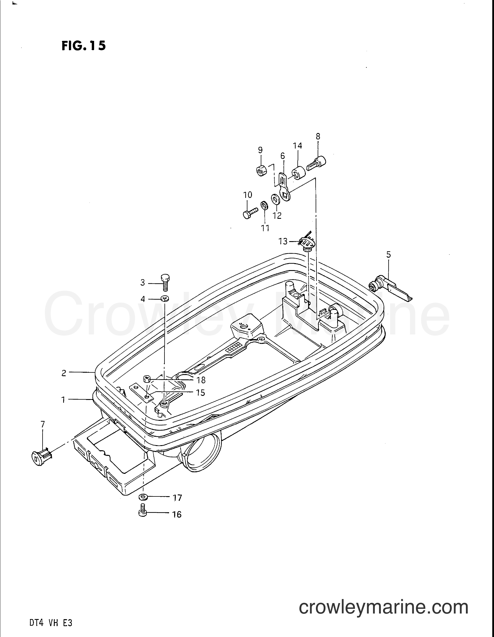 1986 Two-Stroke Outboard 4 - DT4V - LOWER COVER