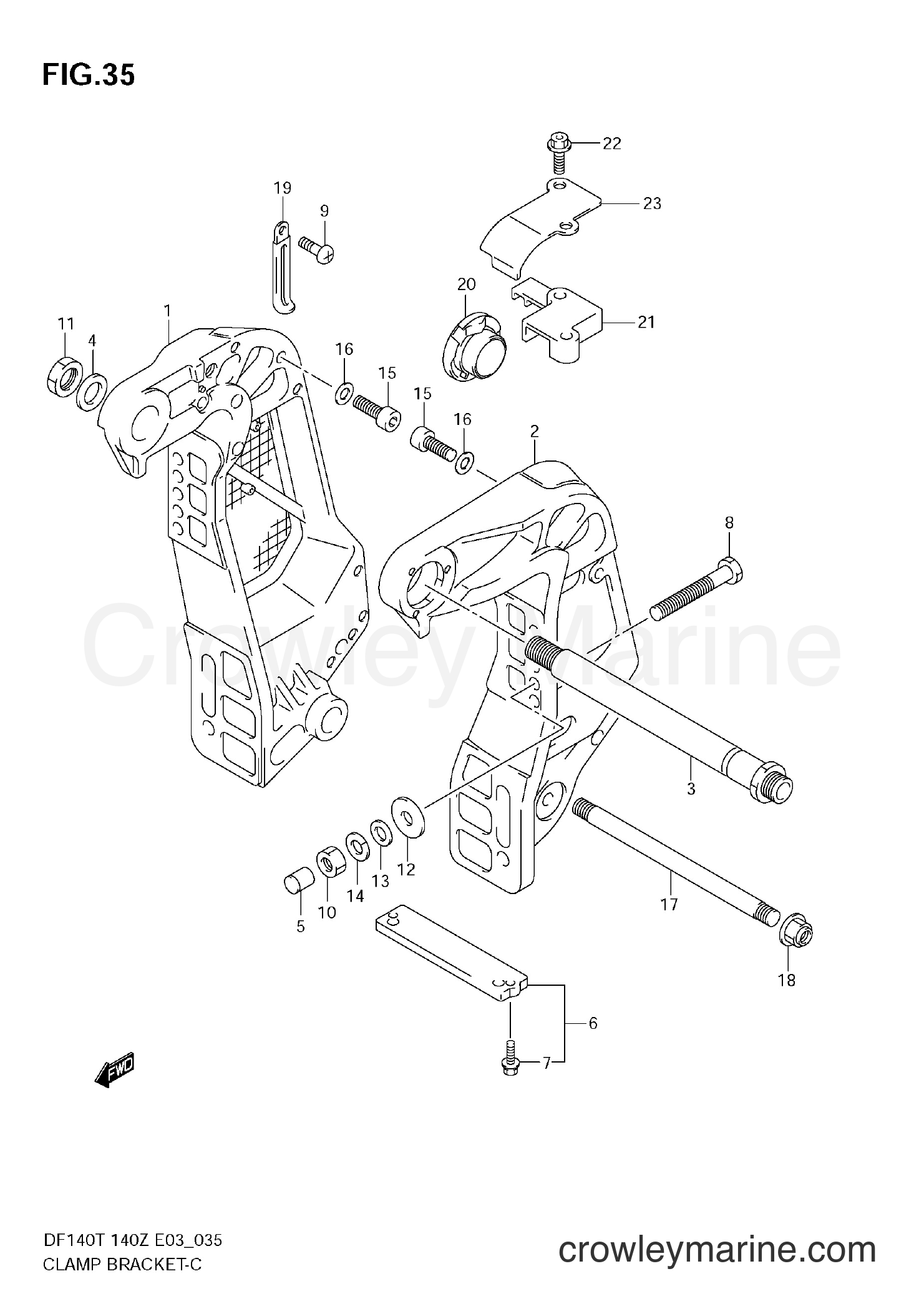 Suzuki Marine DF140Z - CLAMP BRACKET