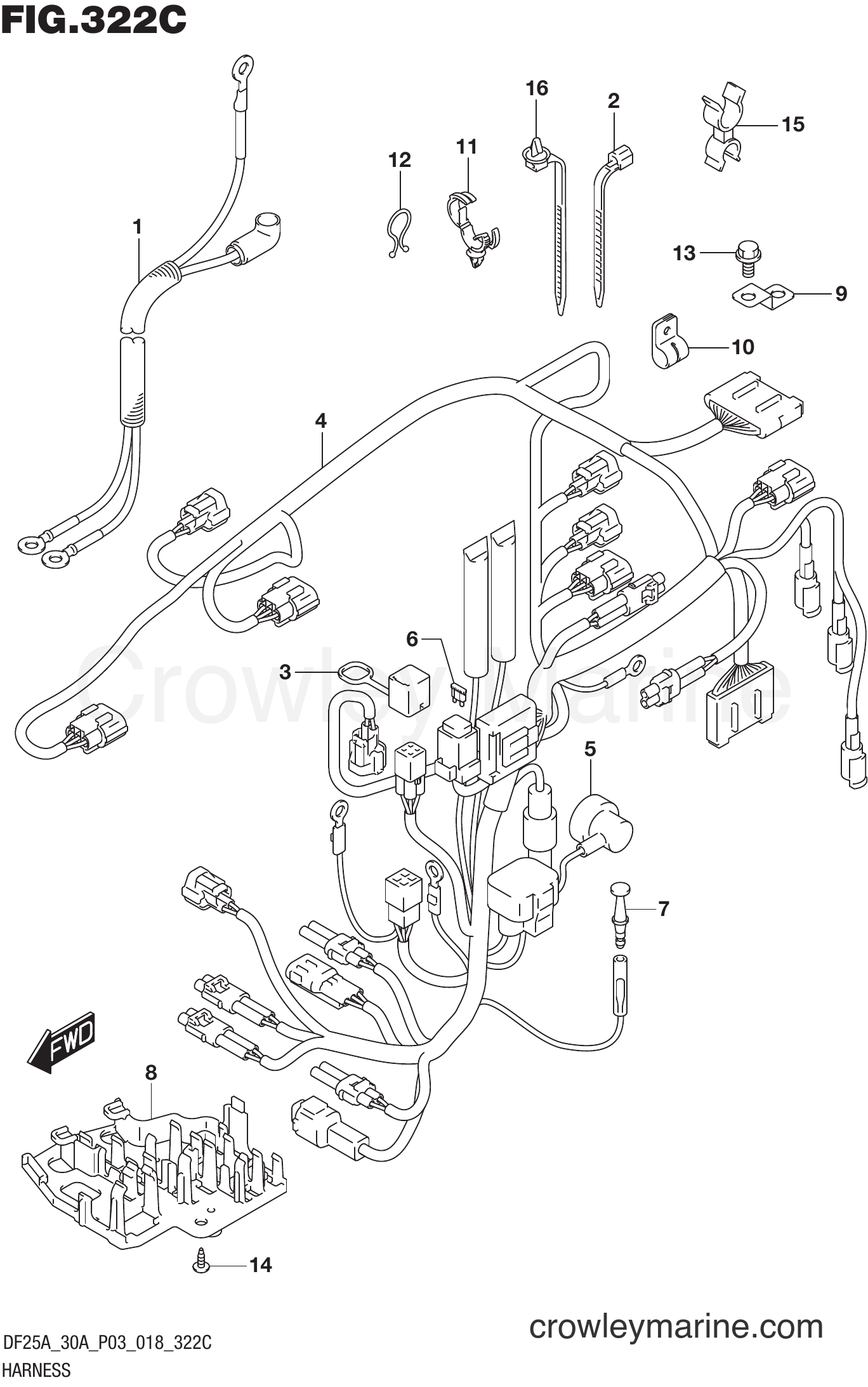 Suzuki Marine DF25AT 810001~ - HARNESS (DF25ATH)(DF30ATH)
