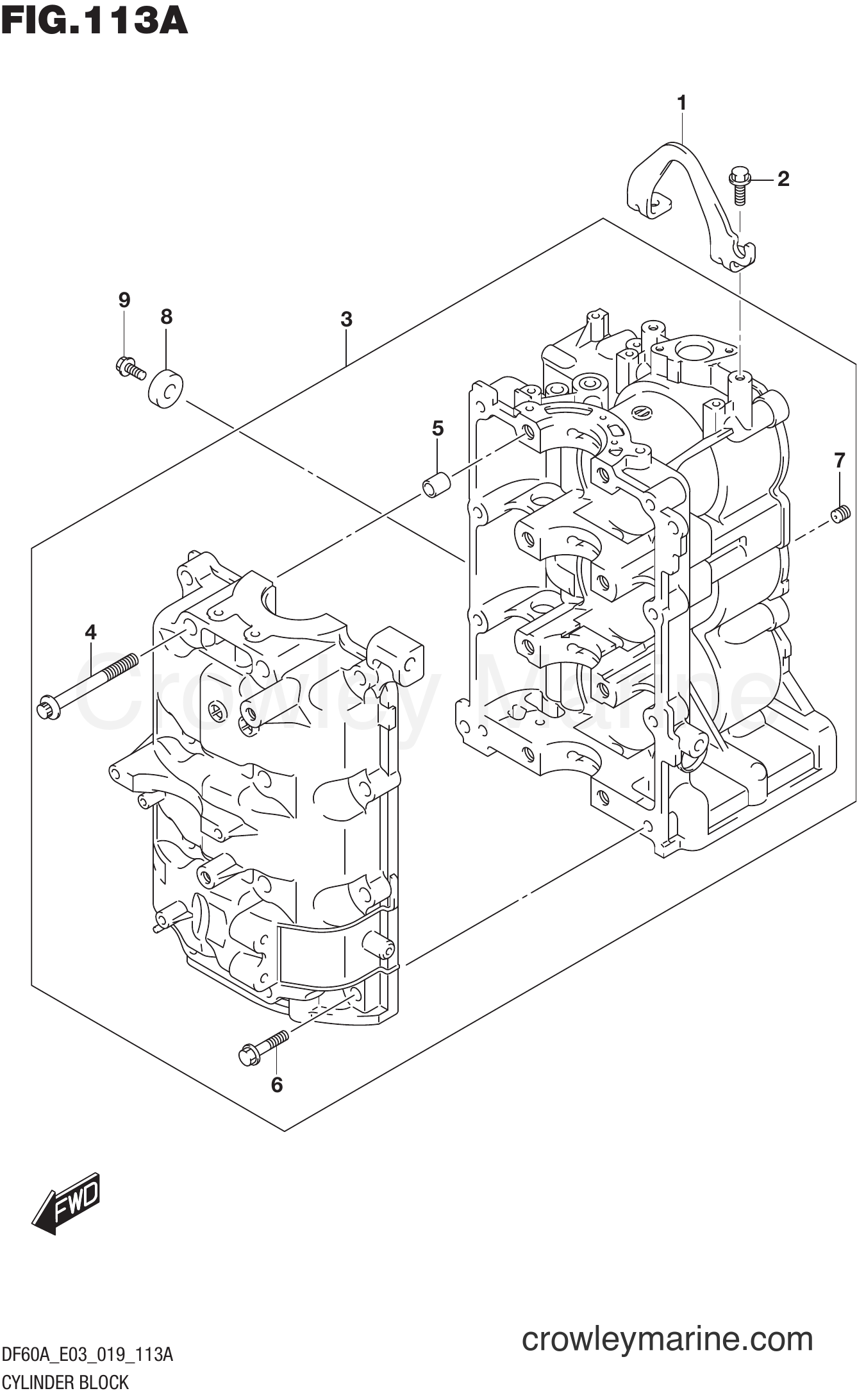 Suzuki Marine DF50AT 910001~ - CYLINDER BLOCK