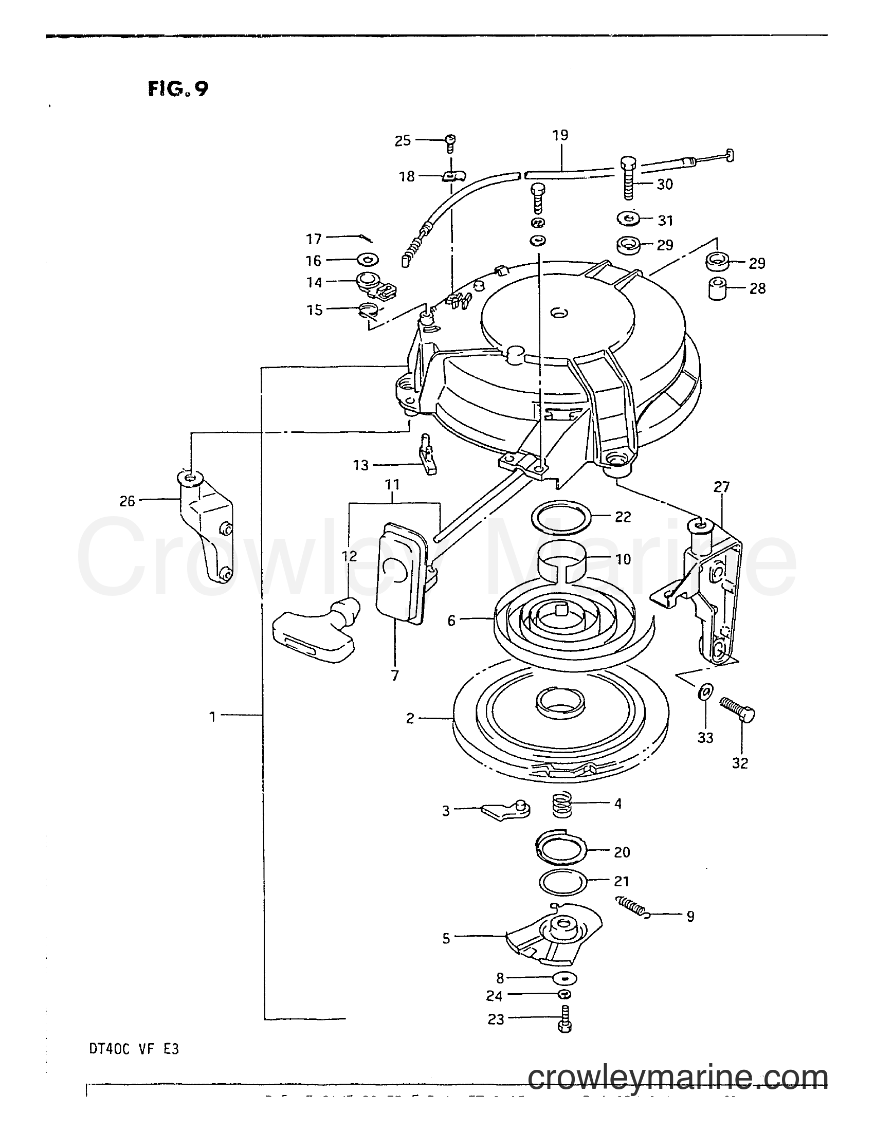 Suzuki Marine DT40 - RECOIL STARTER