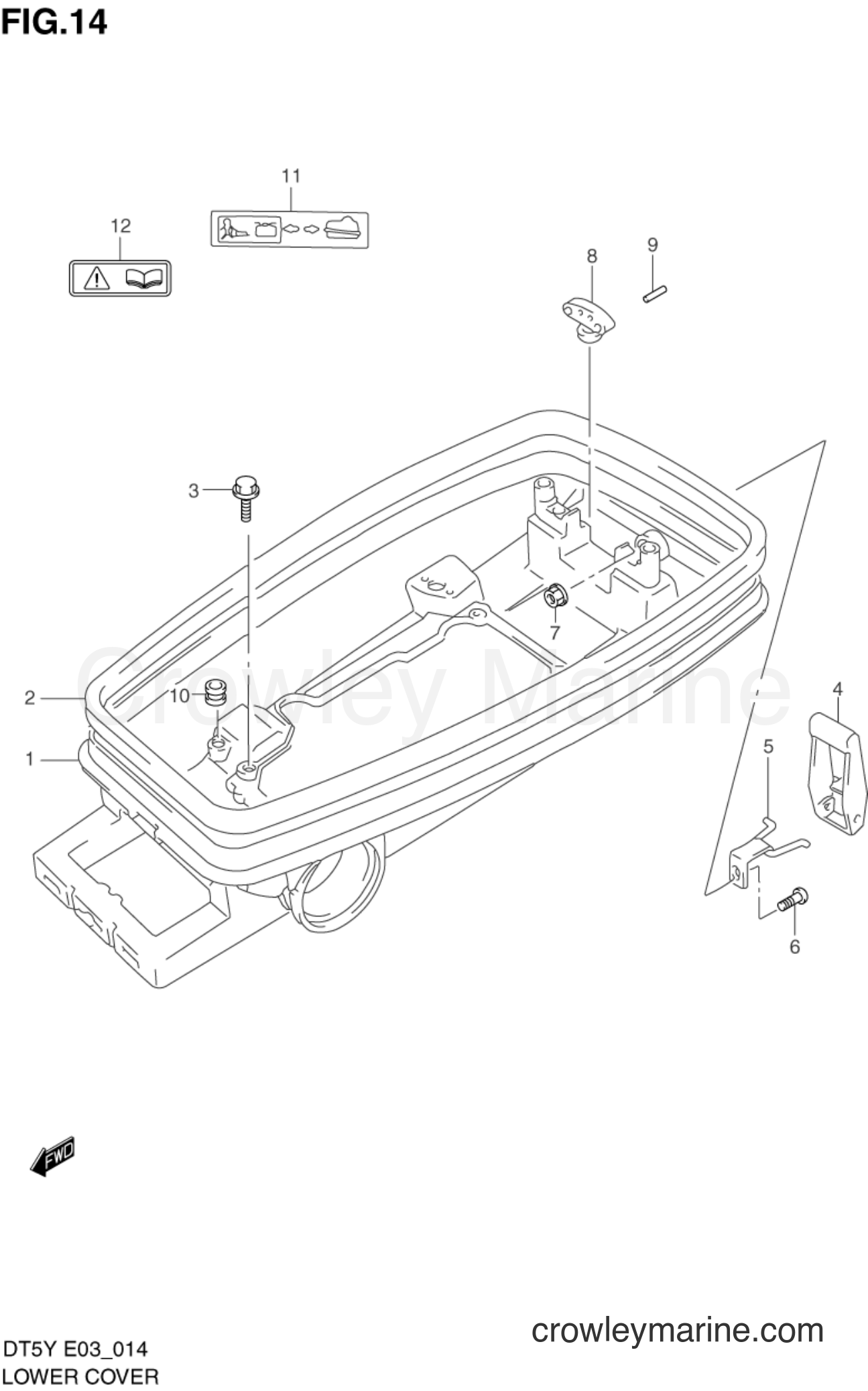 Suzuki Marine DT5Y - LOWER COVER