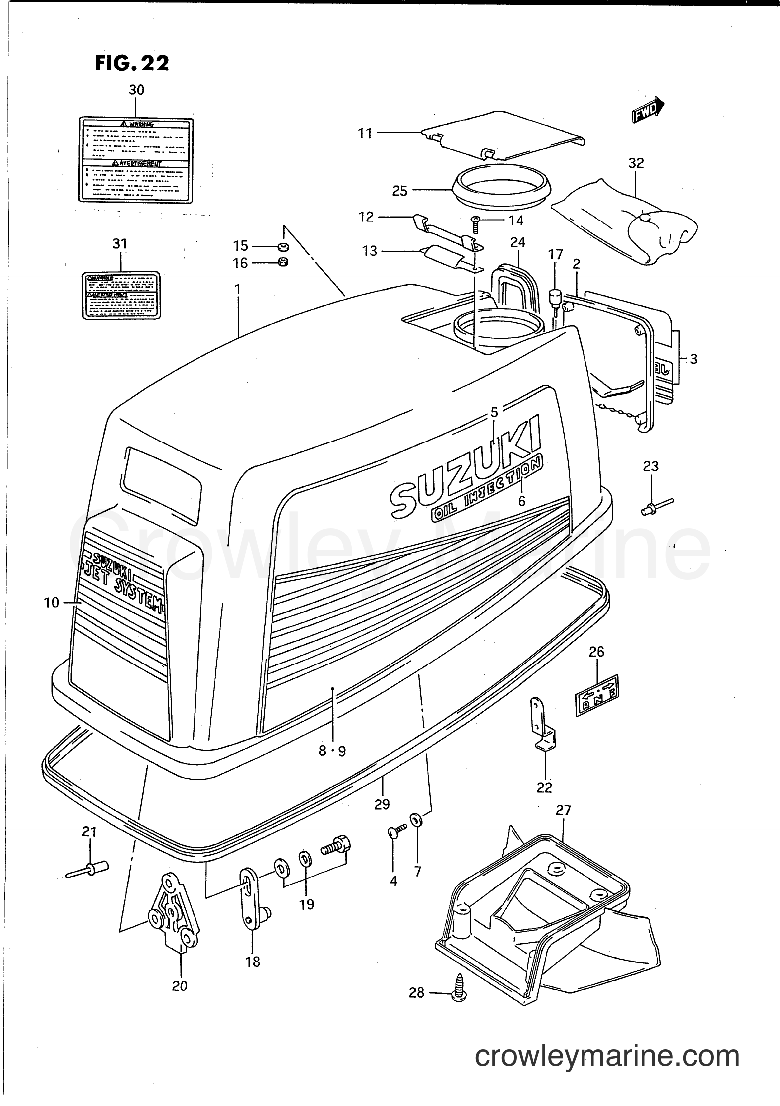 Suzuki Marine PU40 - ENGINE COVER