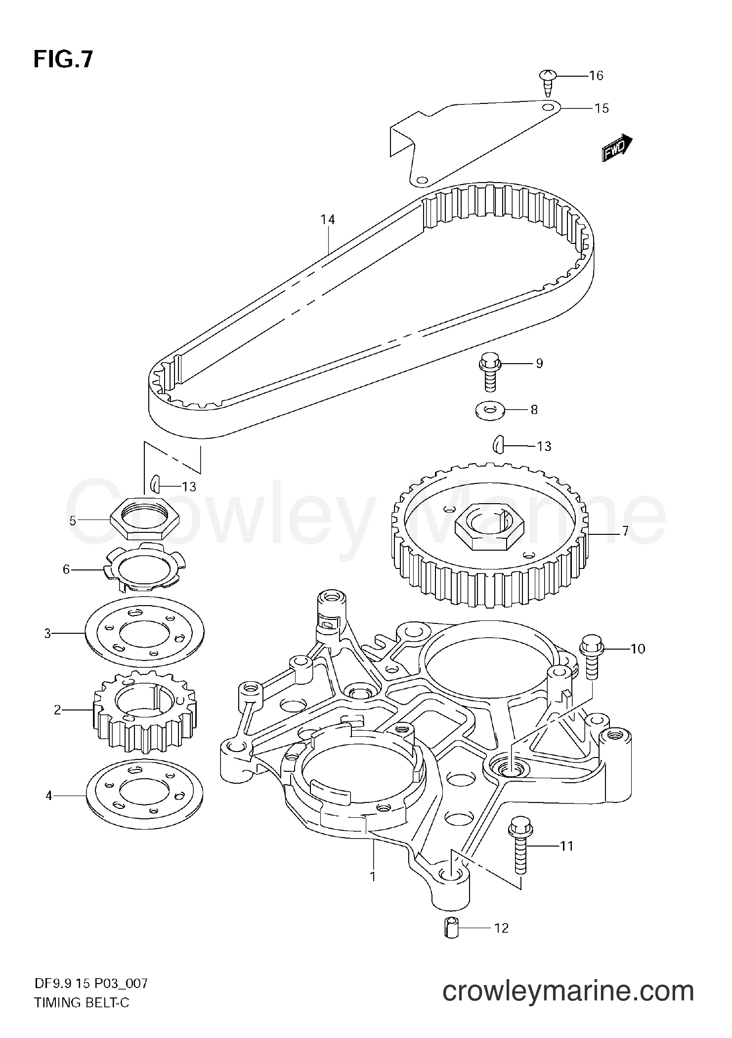 Suzuki Marine DF9.9 - TIMING BELT (MODEL:05~)