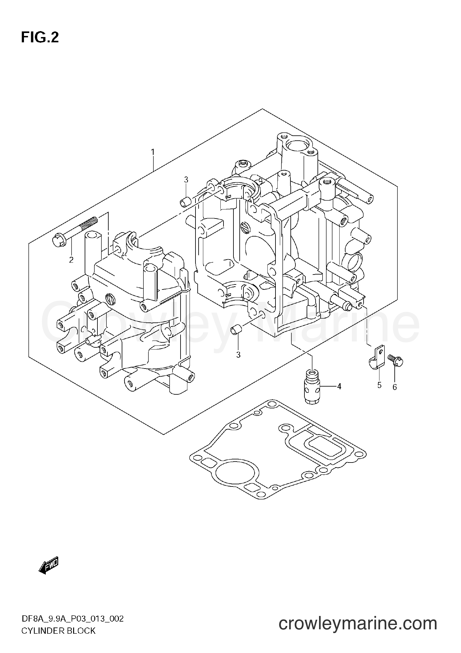 Suzuki Marine DF8A 310001~ - CYLINDER BLOCK
