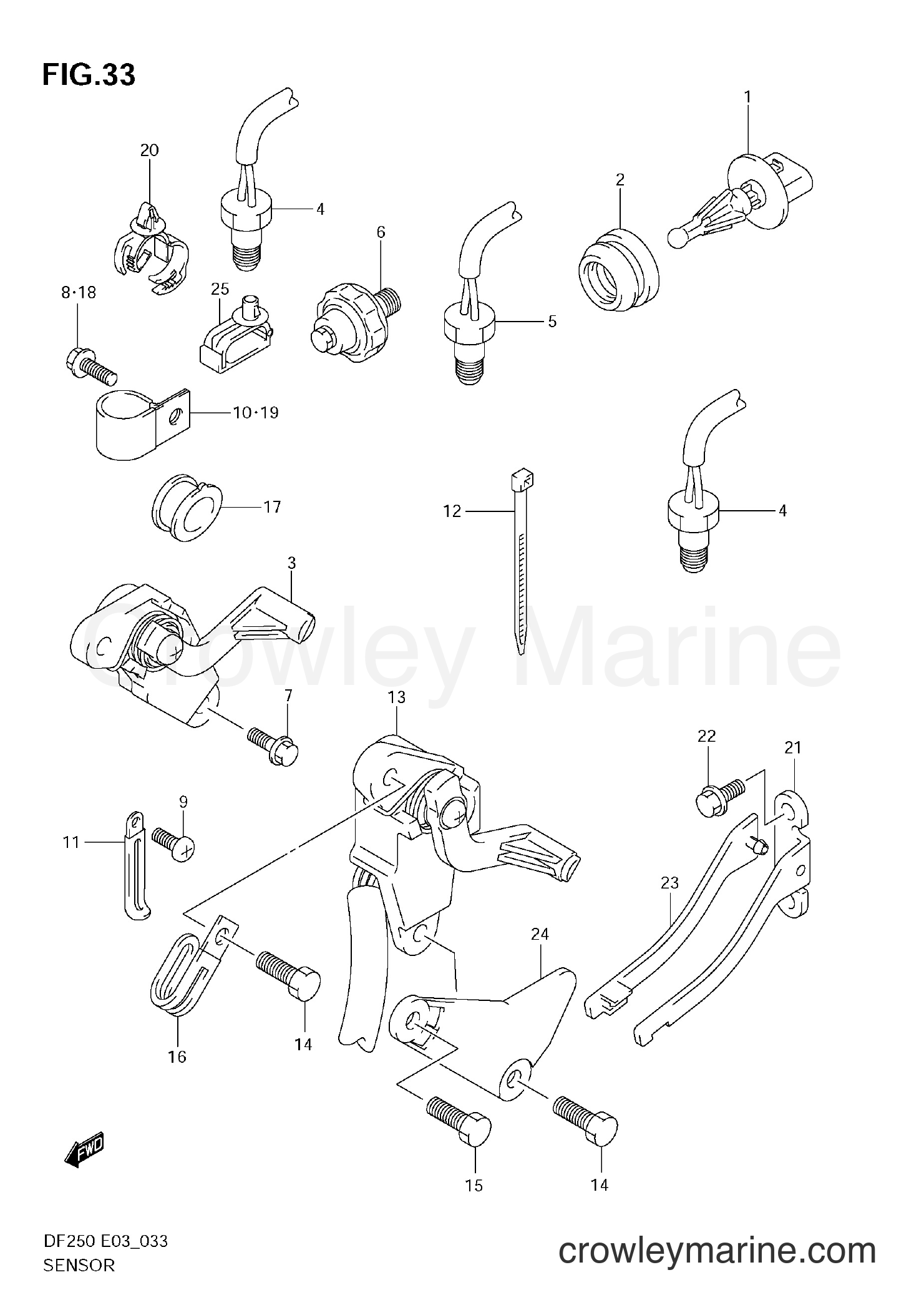 DF200-1KATO【♯032】 THERMOSTAT (DF200Z E03) - Serial Range Four-Stroke Outboard