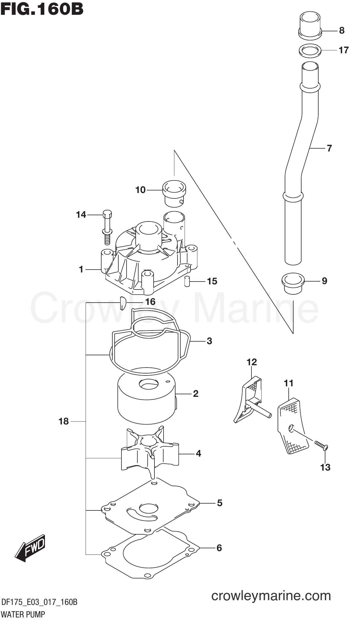 Suzuki Marine DF175Z 710001~ - WATER PUMP (DF150Z E03)