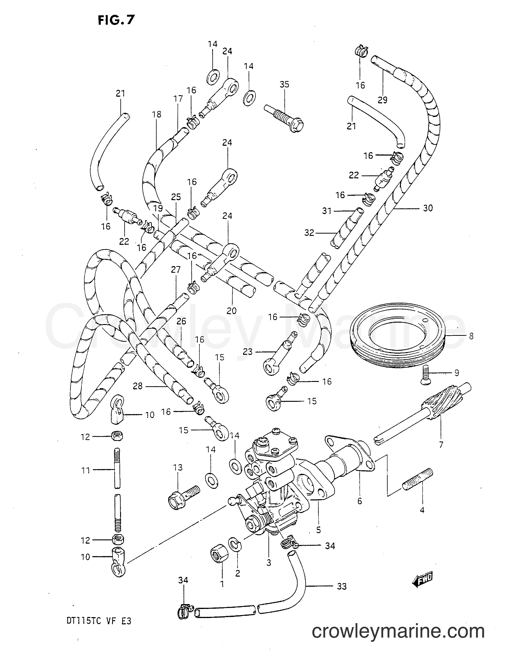1983 Two-Stroke Outboard 115 - DT115 - OIL PUMP (~304574)