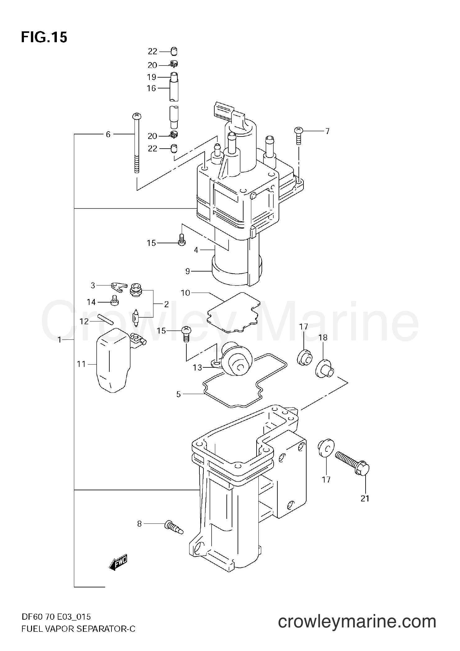 FUEL VAPOR SEPARATOR (SEE NOTE) - 2005 Four-Stroke Outboard 60