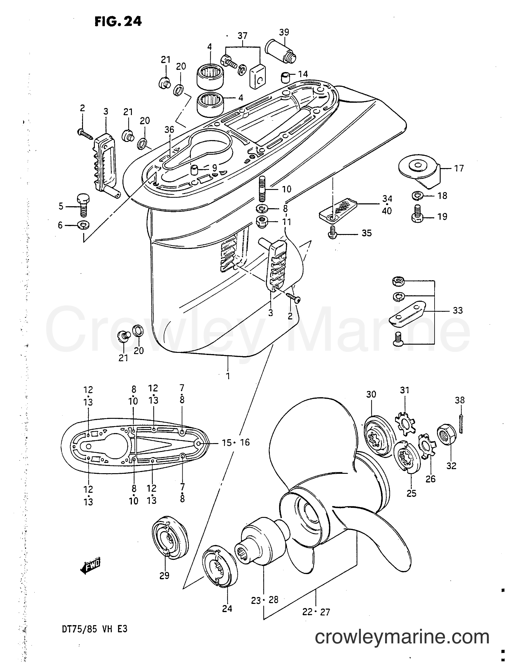 Suzuki Marine DT75 - GEAR CASE