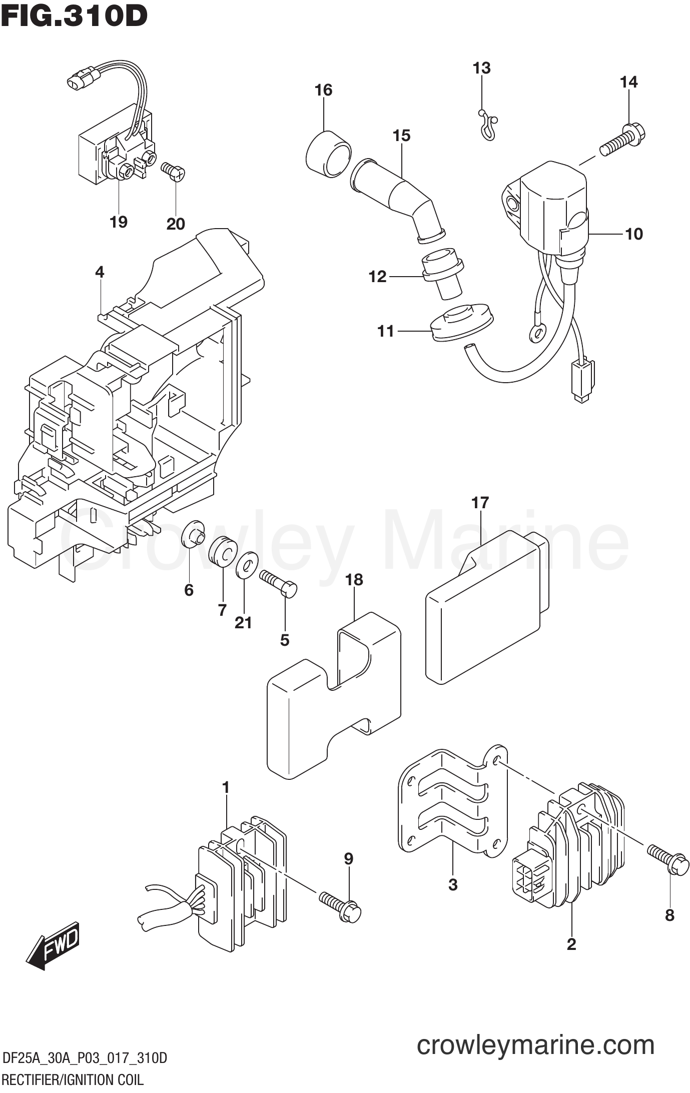 Suzuki Marine DF30A 710001~ - RECTIFIER/IGNITION COIL (DF25ATH P03)
