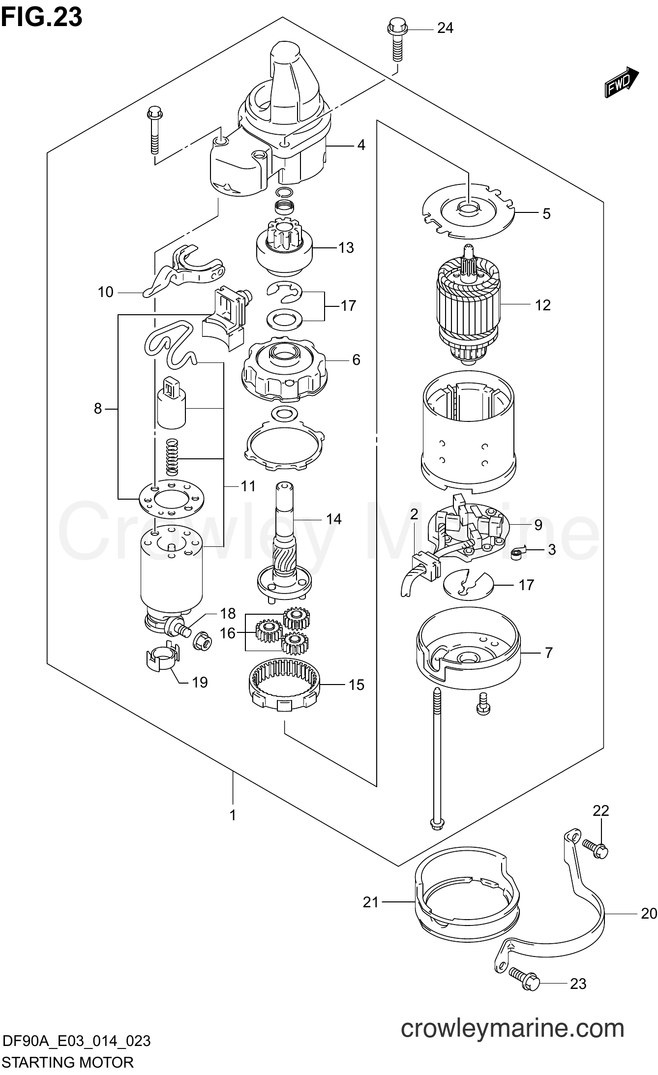 Suzuki Marine DF90A 410001~ - STARTING MOTOR