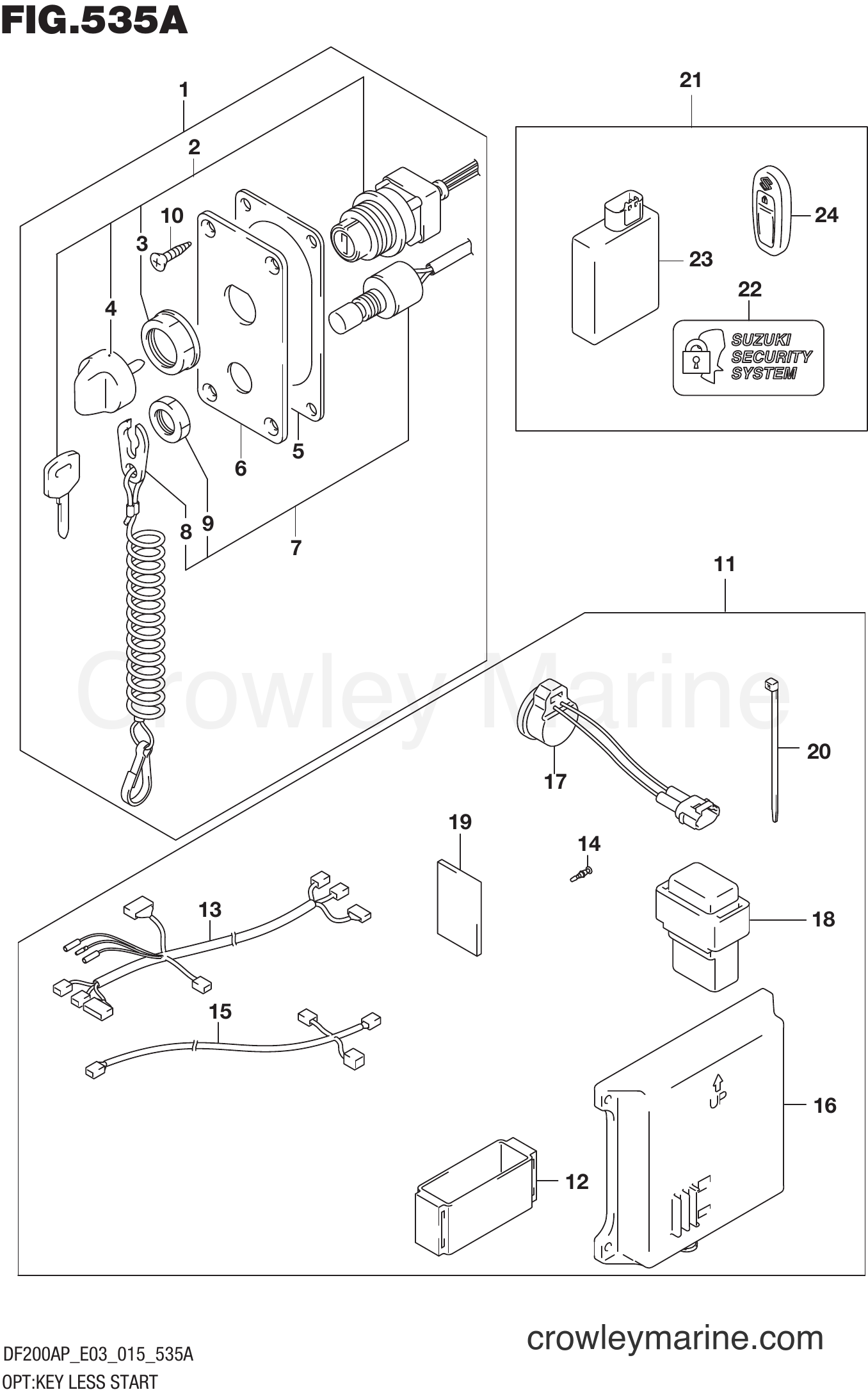 Suzuki Marine DF200AP 510001~ - OPT:KEY LESS START