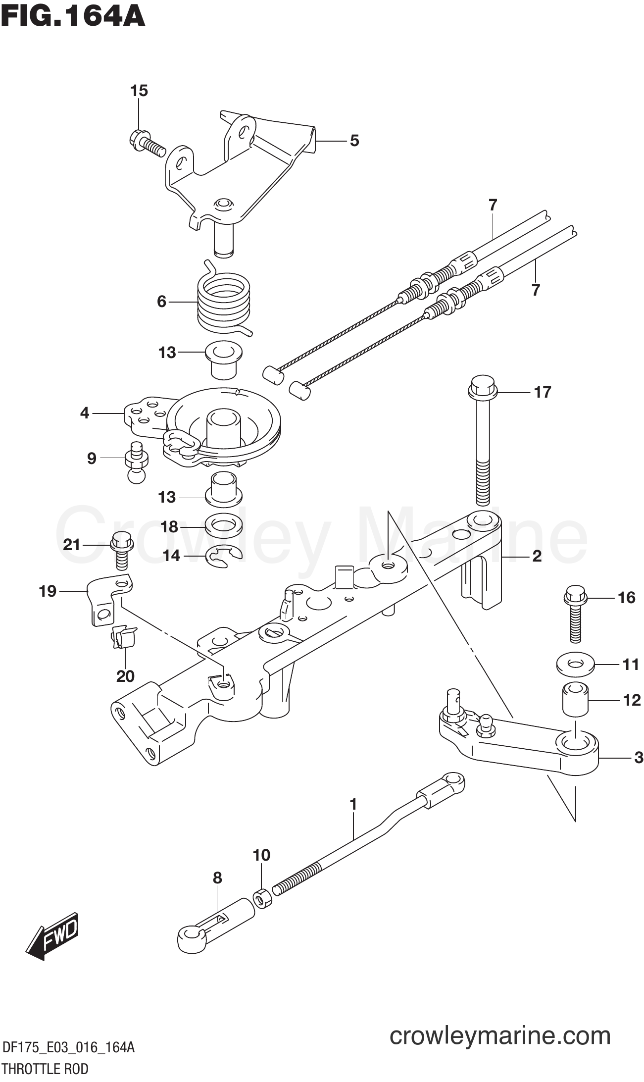 Suzuki Marine DF175 610001~ - THROTTLE ROD (DF150T E03)