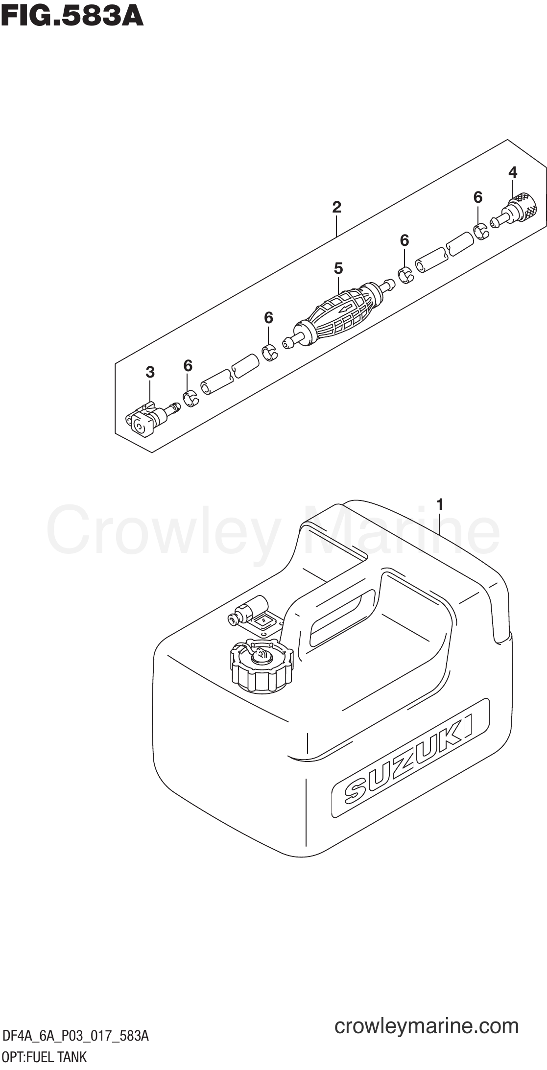 Suzuki Marine DF6A 710001~ - OPT:FUEL TANK (DF6A P03)