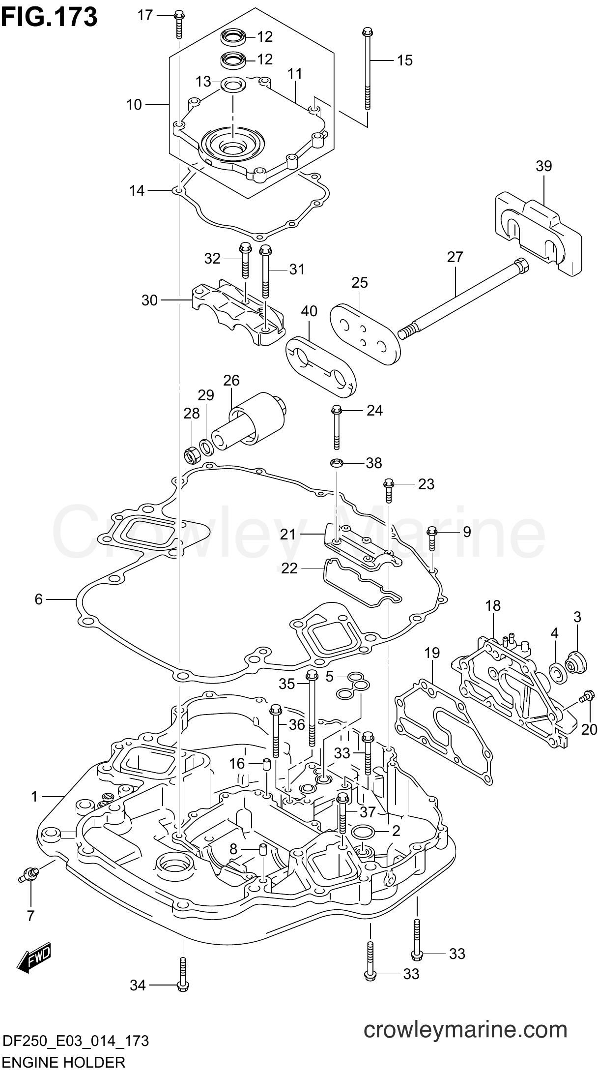 Suzuki Marine DF225 410001~ - ENGINE HOLDER (DF250ST E03)