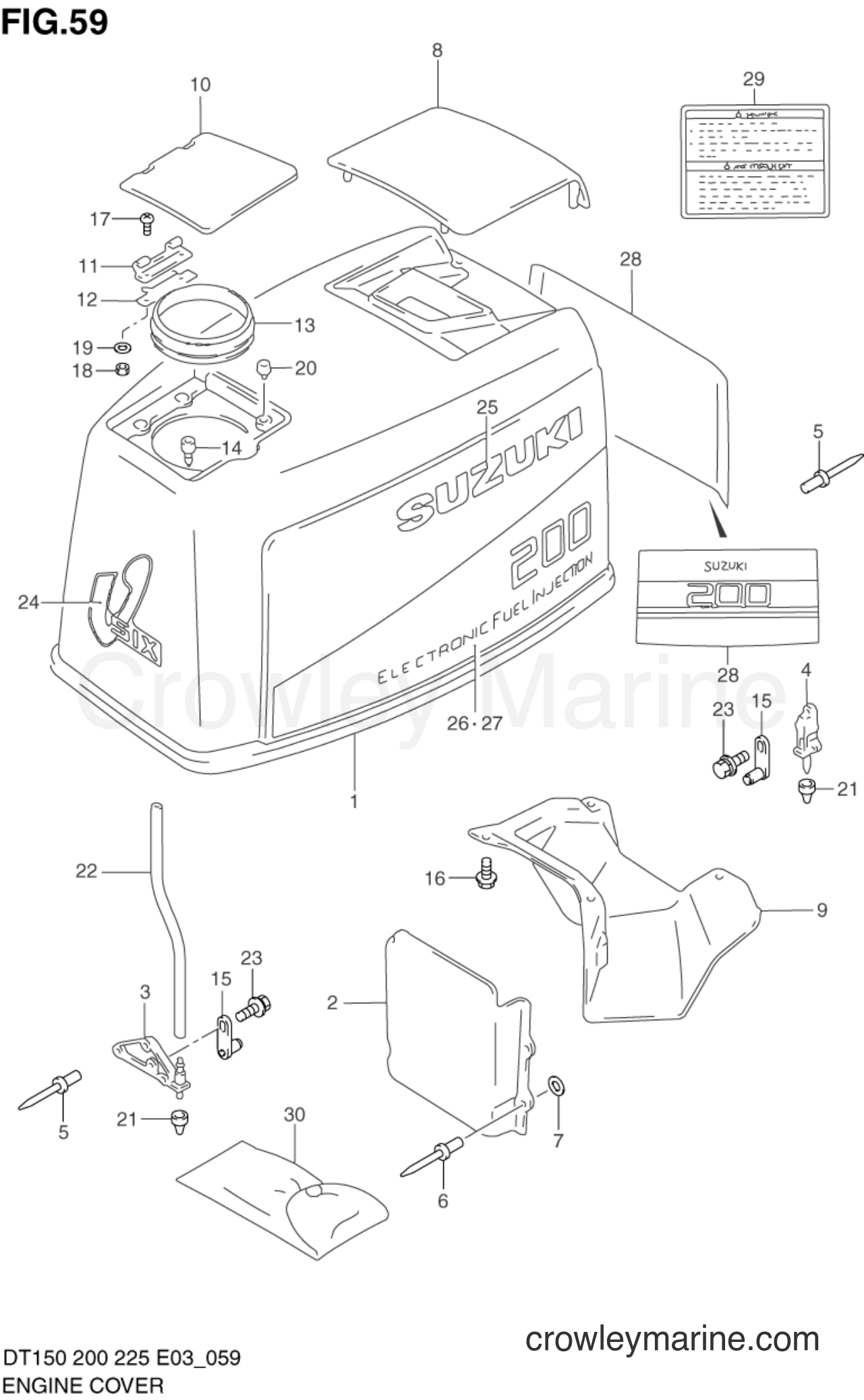 Suzuki Marine DT225G - ENGINE COVER (DT200TC,200G)