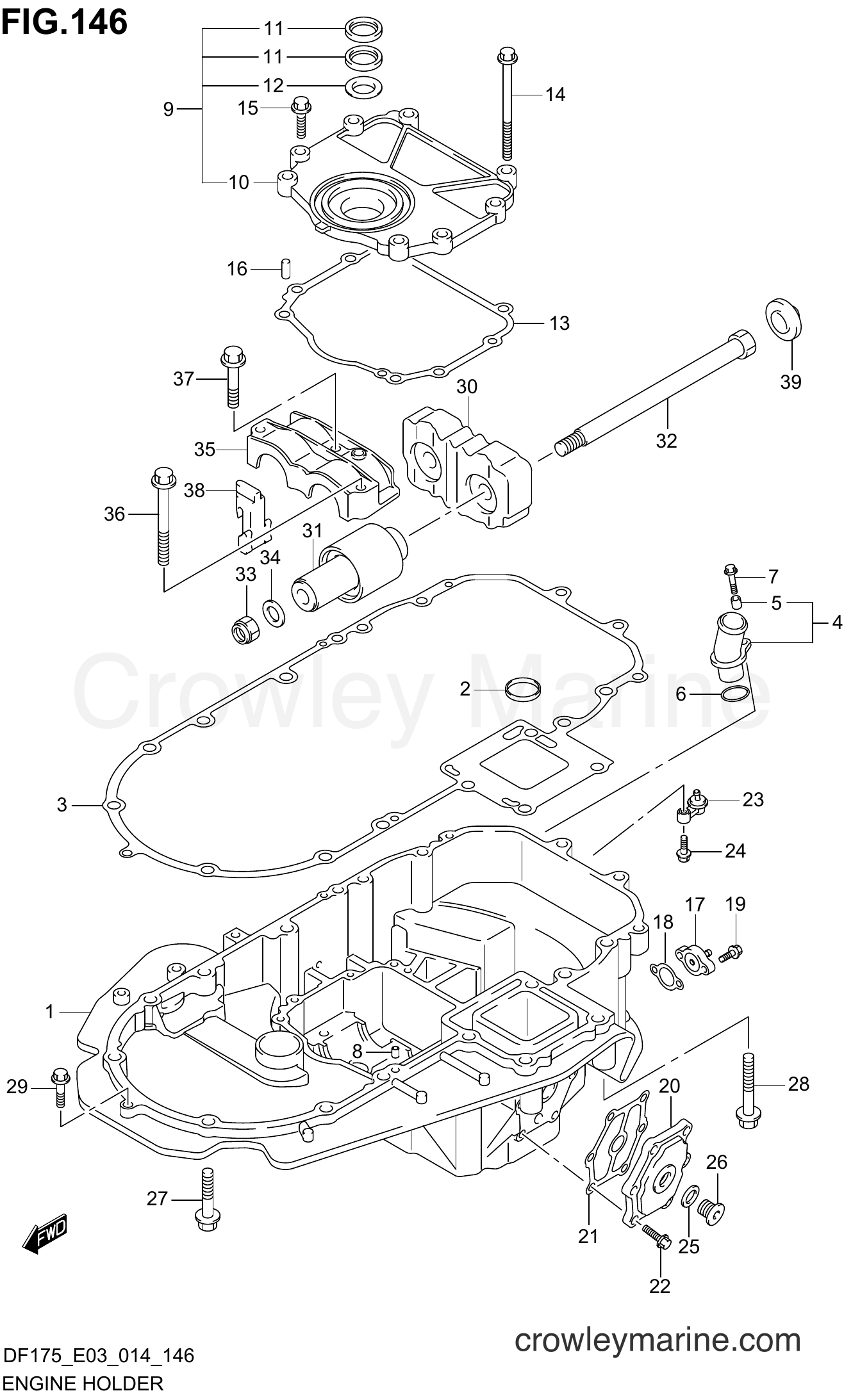Suzuki Marine DF175TG 41001~ - ENGINE HOLDER (DF175Z E03)