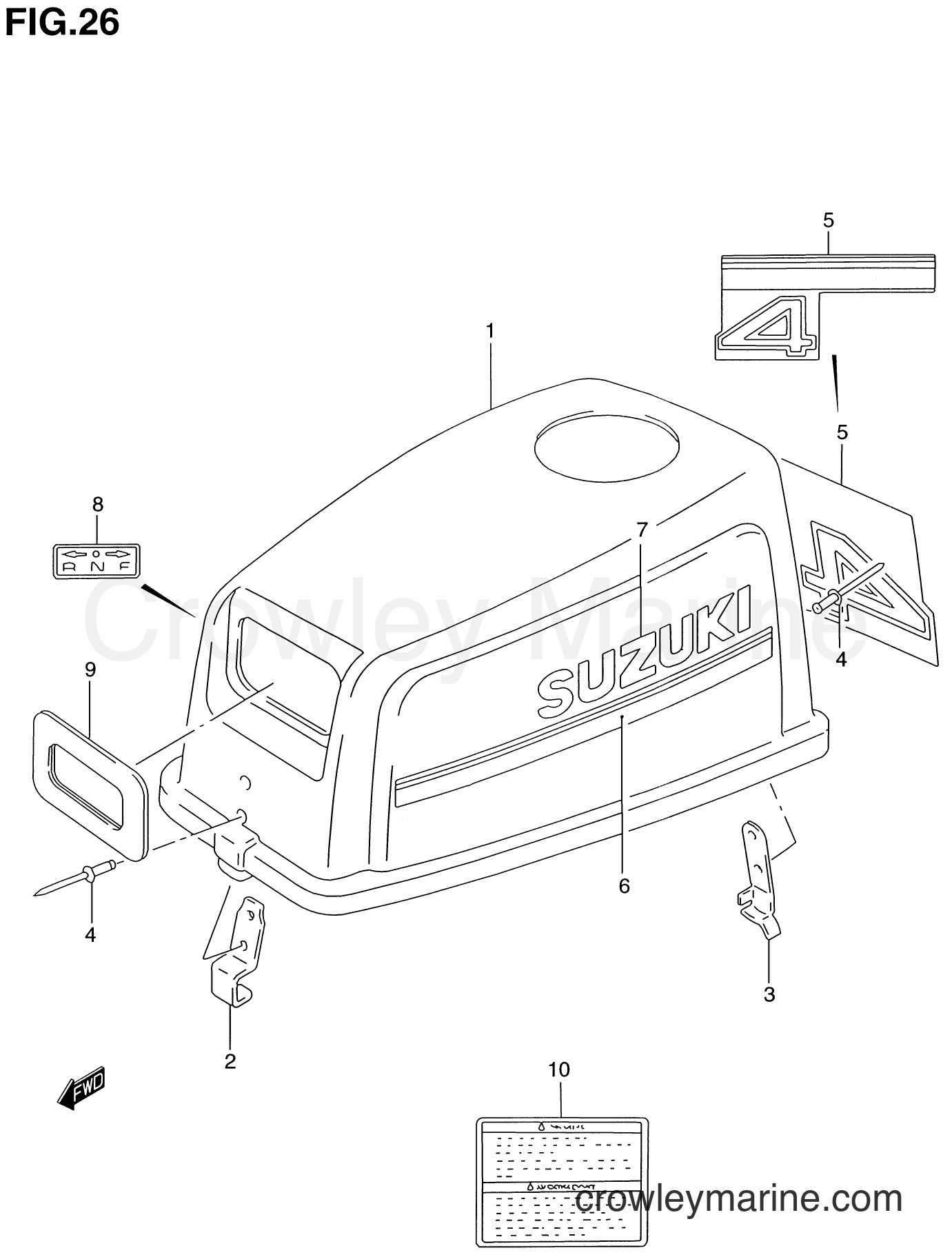 Suzuki Marine DT4 - ENGINE COVER (DT4 MODEL:94~96)