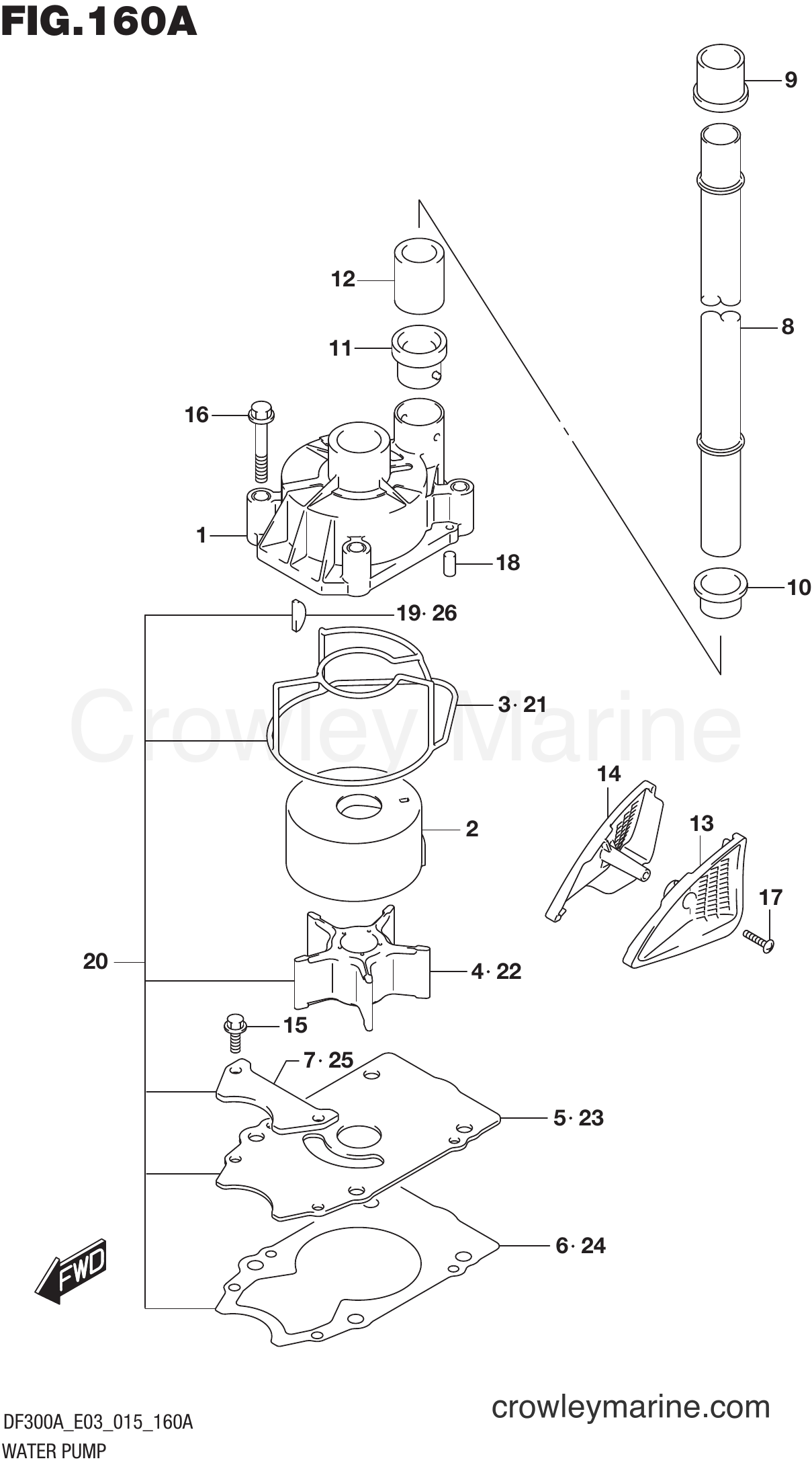 Suzuki Marine DF250AP 510001~ - WATER PUMP