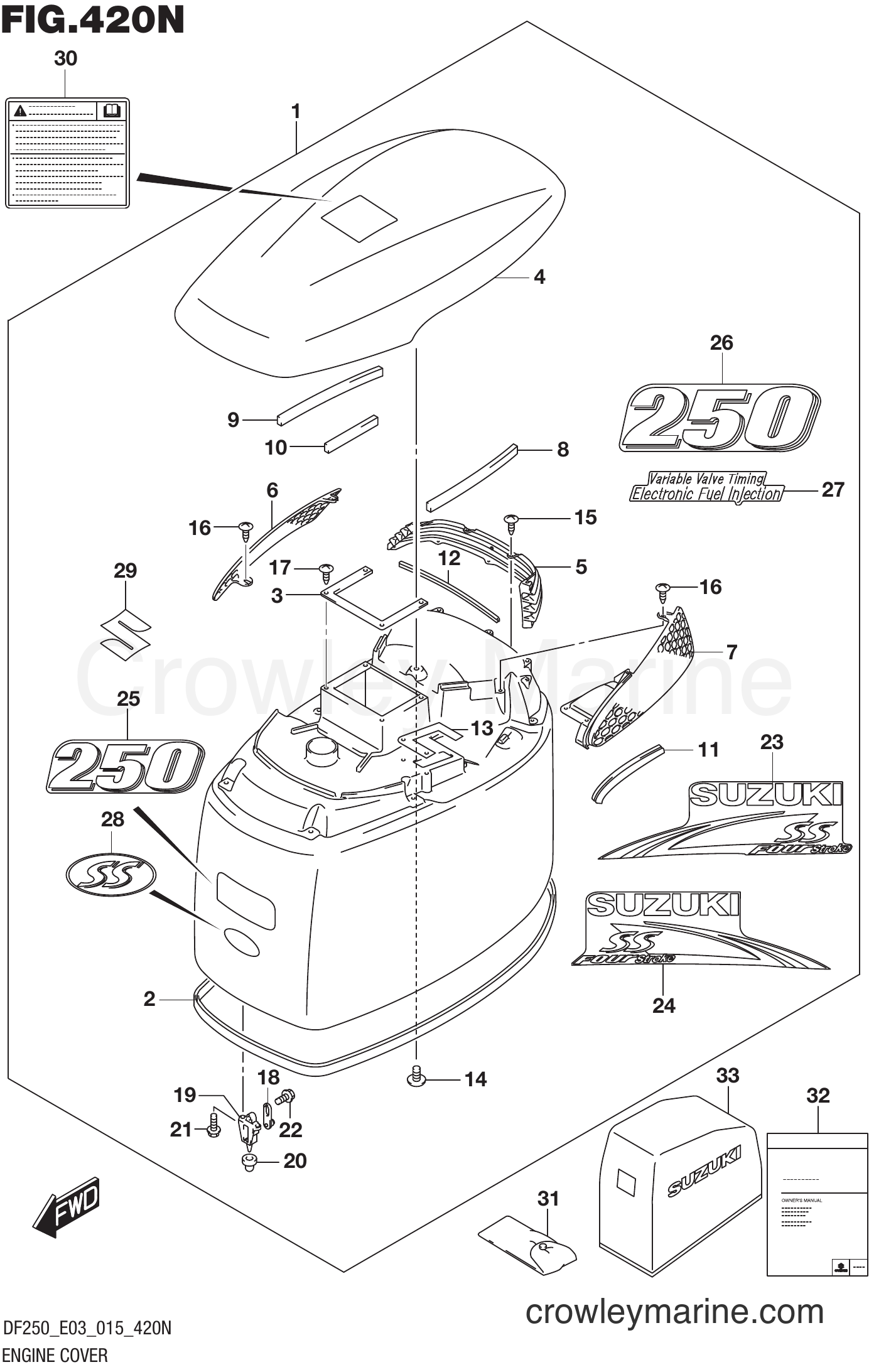 Suzuki Marine DF250T 51001~ - ENGINE COVER (FOR 0EP) (DF250ST E03)