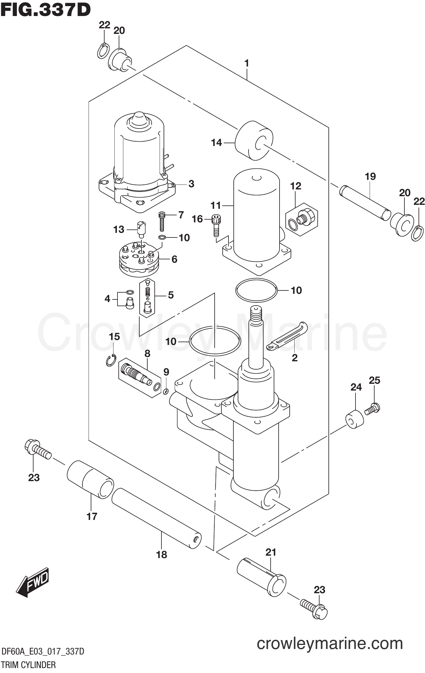 Suzuki Marine DF50A 710001~ - TRIM CYLINDER (DF50AVT E03)