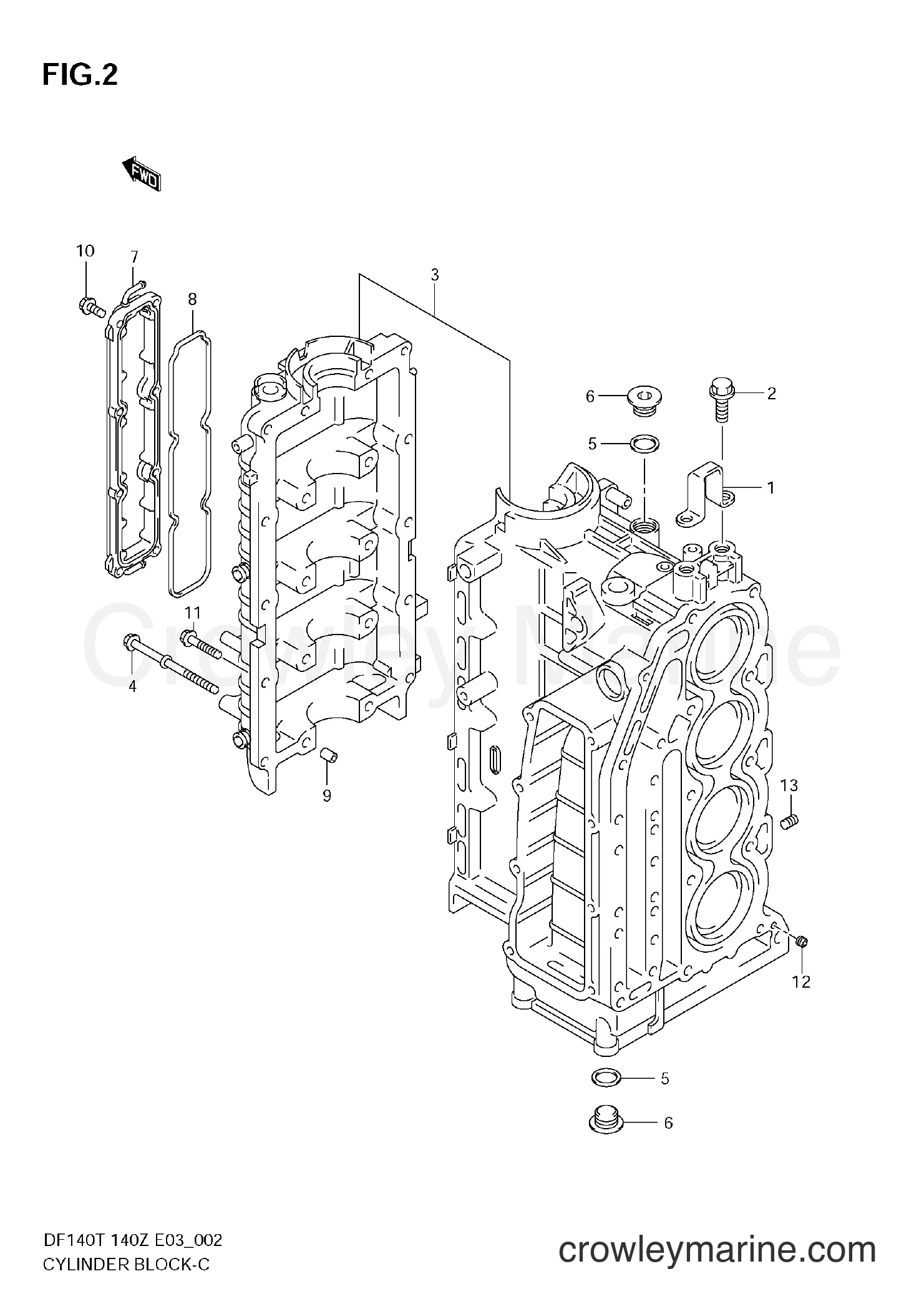 Suzuki Marine DF140T - CYLINDER BLOCK