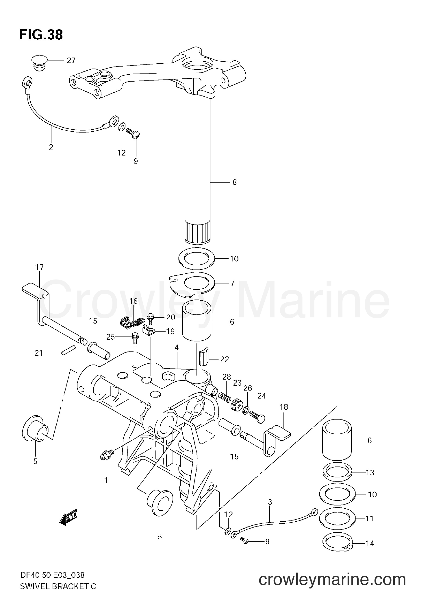 Suzuki Marine DF50 - SWIVEL BRACKET (MODEL:01~10)